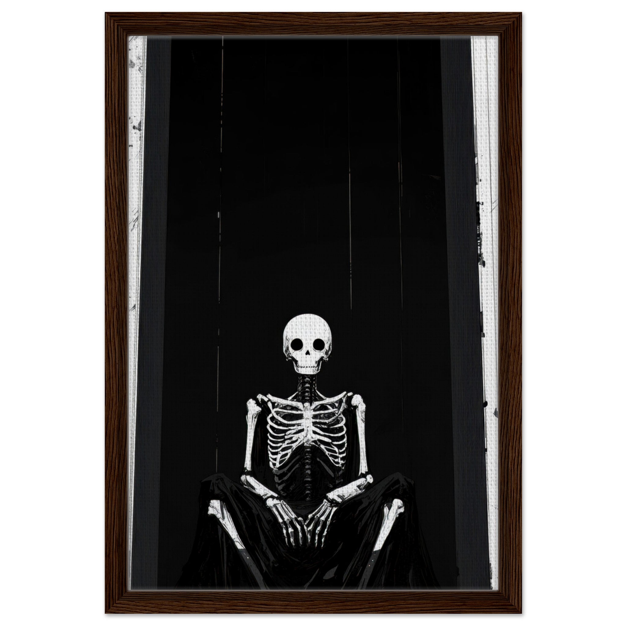 Framed Canvas Portrait - The Hollow King A haunting minimalist piece feat - Shop Ai Art WebShop - Digital Art online Store
