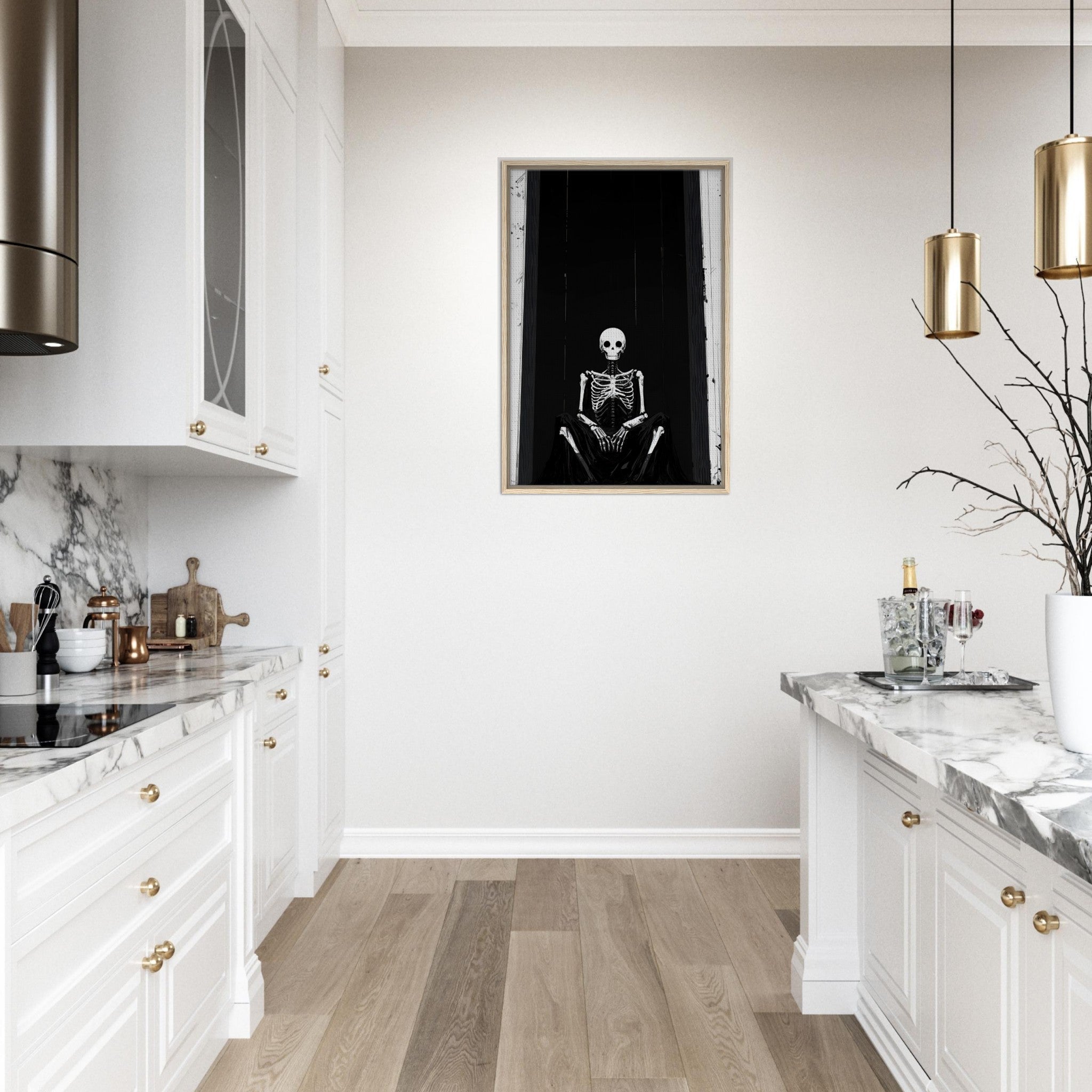 Framed Canvas Portrait - The Hollow King A haunting minimalist piece feat - Shop Ai Art WebShop - Digital Art online Store