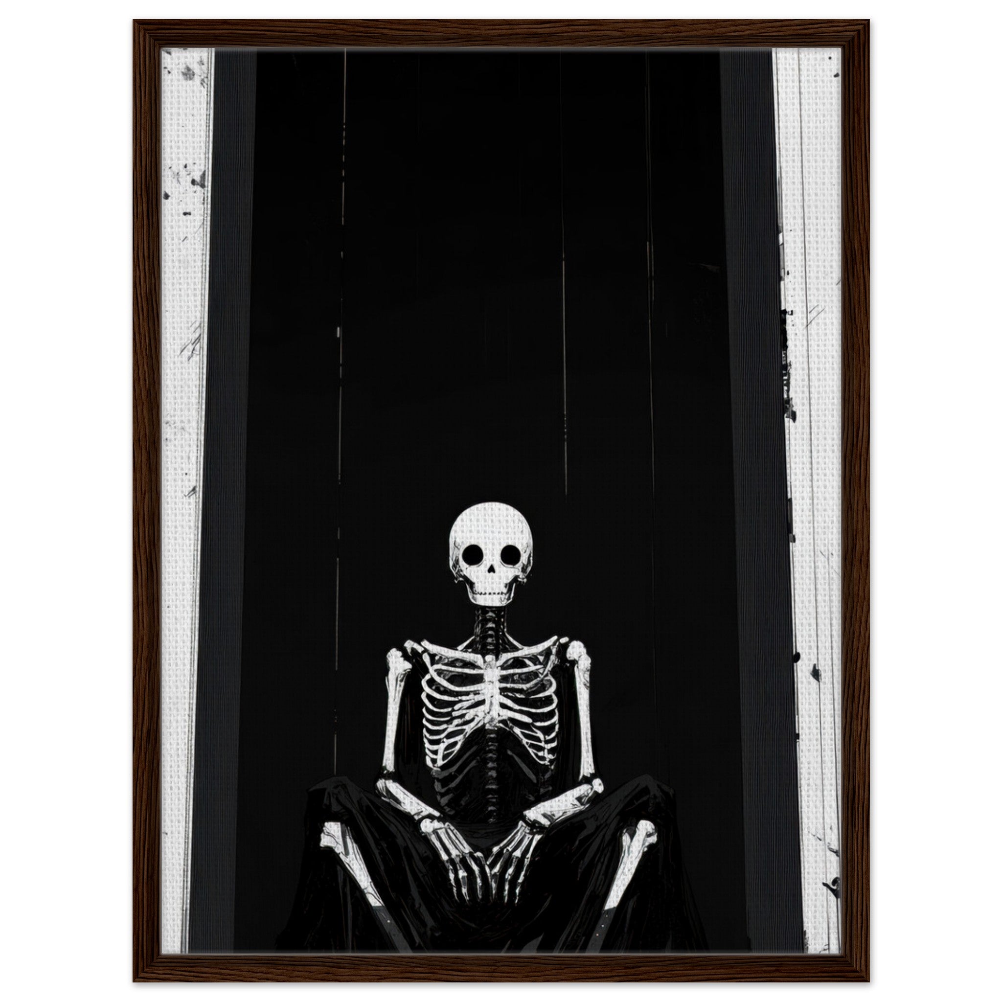 Framed Canvas Portrait - The Hollow King A haunting minimalist piece feat - Shop Ai Art WebShop - Digital Art online Store
