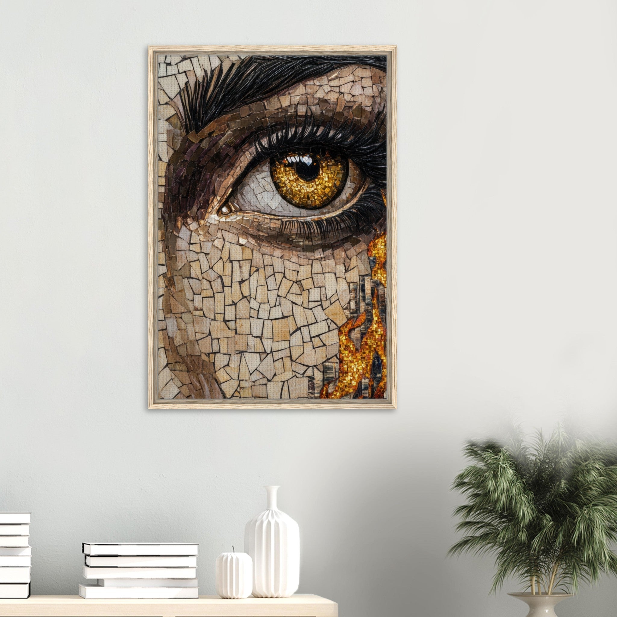 Framed Canvas Portrait - The Oracles Forbidden Prophecy Byzantine Mosaic 2 - Shop Ai Art WebShop - Digital Art online Store