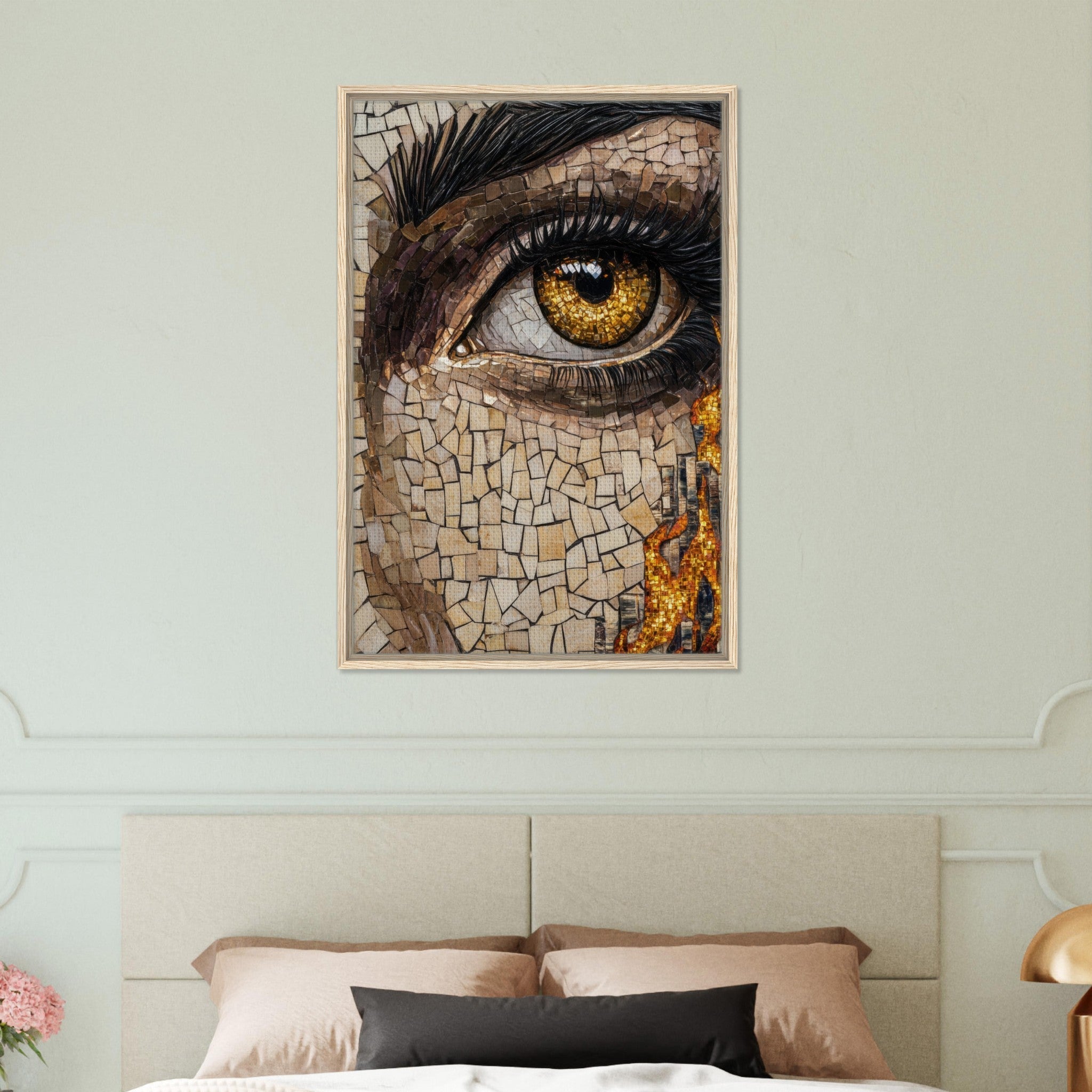 Framed Canvas Portrait - The Oracles Forbidden Prophecy Byzantine Mosaic 2 - Shop Ai Art WebShop - Digital Art online Store