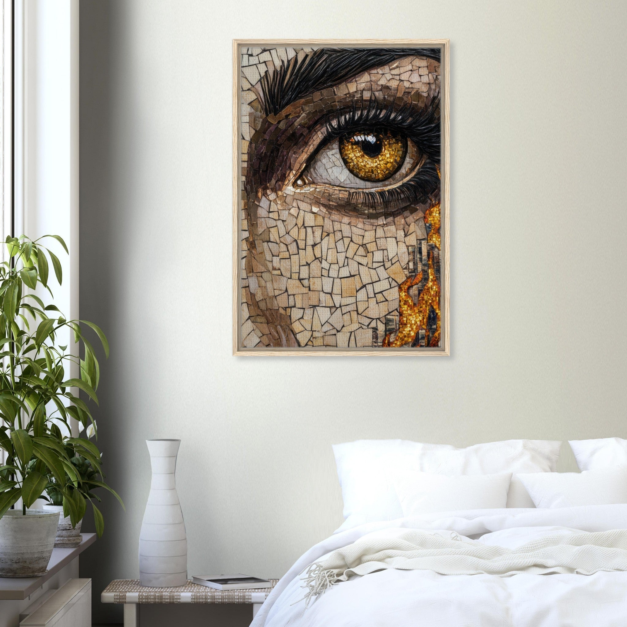 Framed Canvas Portrait - The Oracles Forbidden Prophecy Byzantine Mosaic 2 - Shop Ai Art WebShop - Digital Art online Store