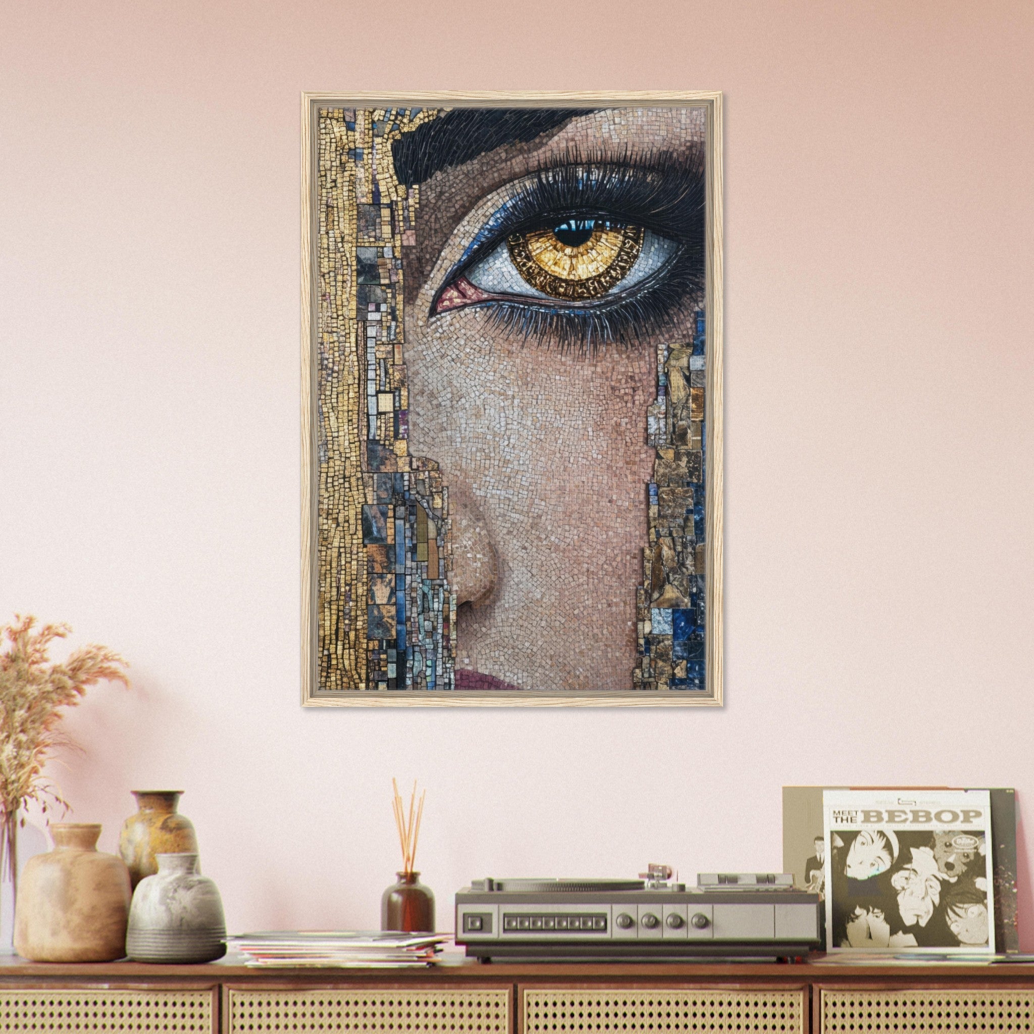 Framed Canvas Portrait - The Oracles Forbidden Prophecy Byzantine Mosaic 6 - Shop Ai Art WebShop - Digital Art online Store