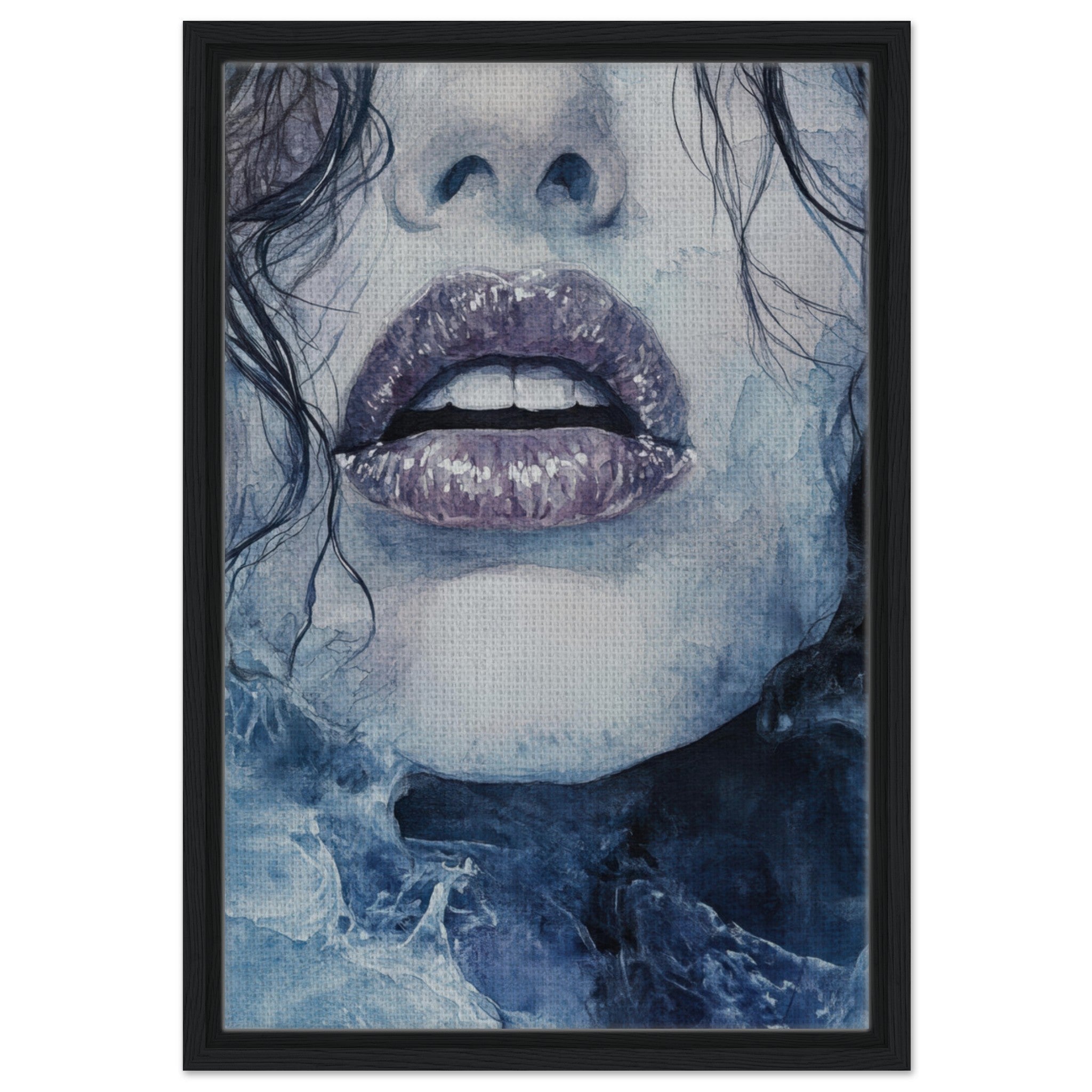 Framed Canvas Portrait - The Sirens Lament Gothic Watercolor Extreme Los 4 - Shop Ai Art WebShop - Digital Art online Store