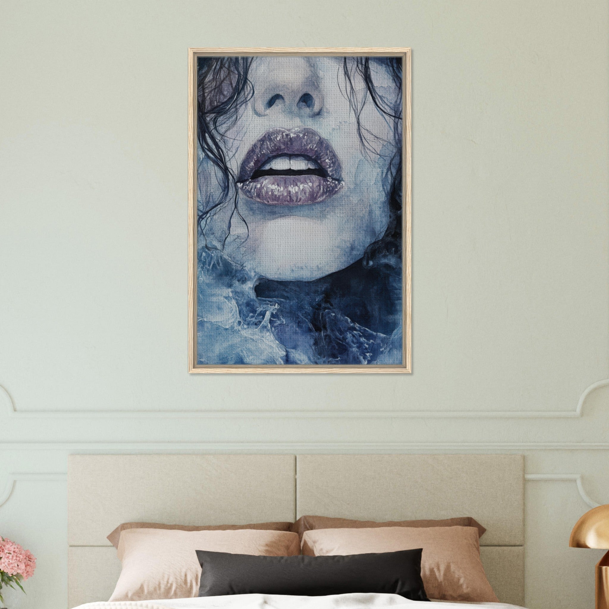 Framed Canvas Portrait - The Sirens Lament Gothic Watercolor Extreme Los 4 - Shop Ai Art WebShop - Digital Art online Store