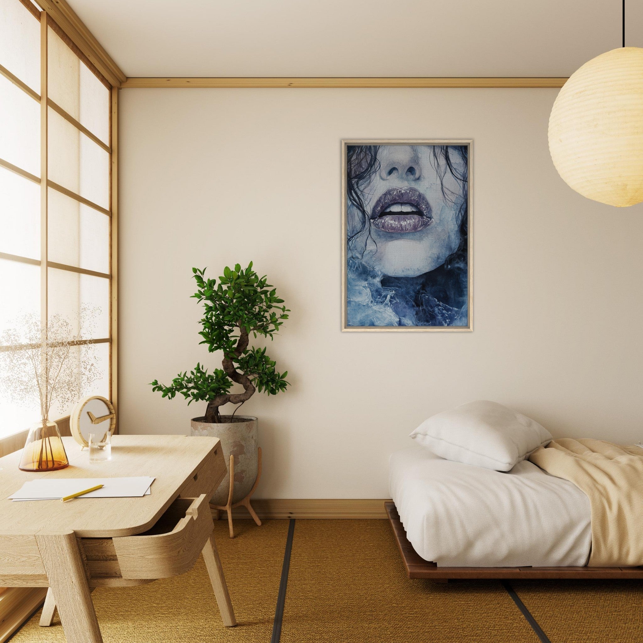 Framed Canvas Portrait - The Sirens Lament Gothic Watercolor Extreme Los 4 - Shop Ai Art WebShop - Digital Art online Store