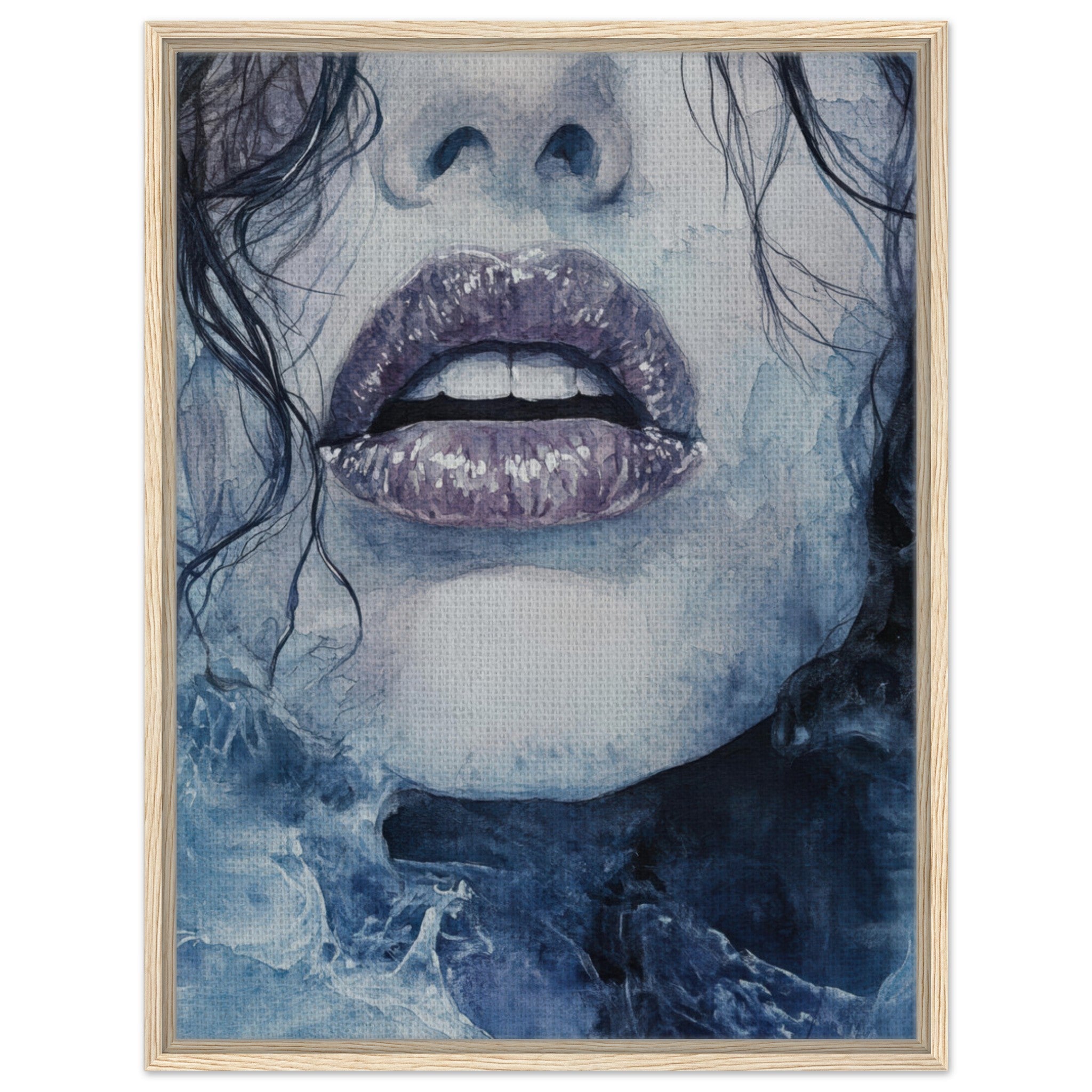 Framed Canvas Portrait - The Sirens Lament Gothic Watercolor Extreme Los 4 - Shop Ai Art WebShop - Digital Art online Store
