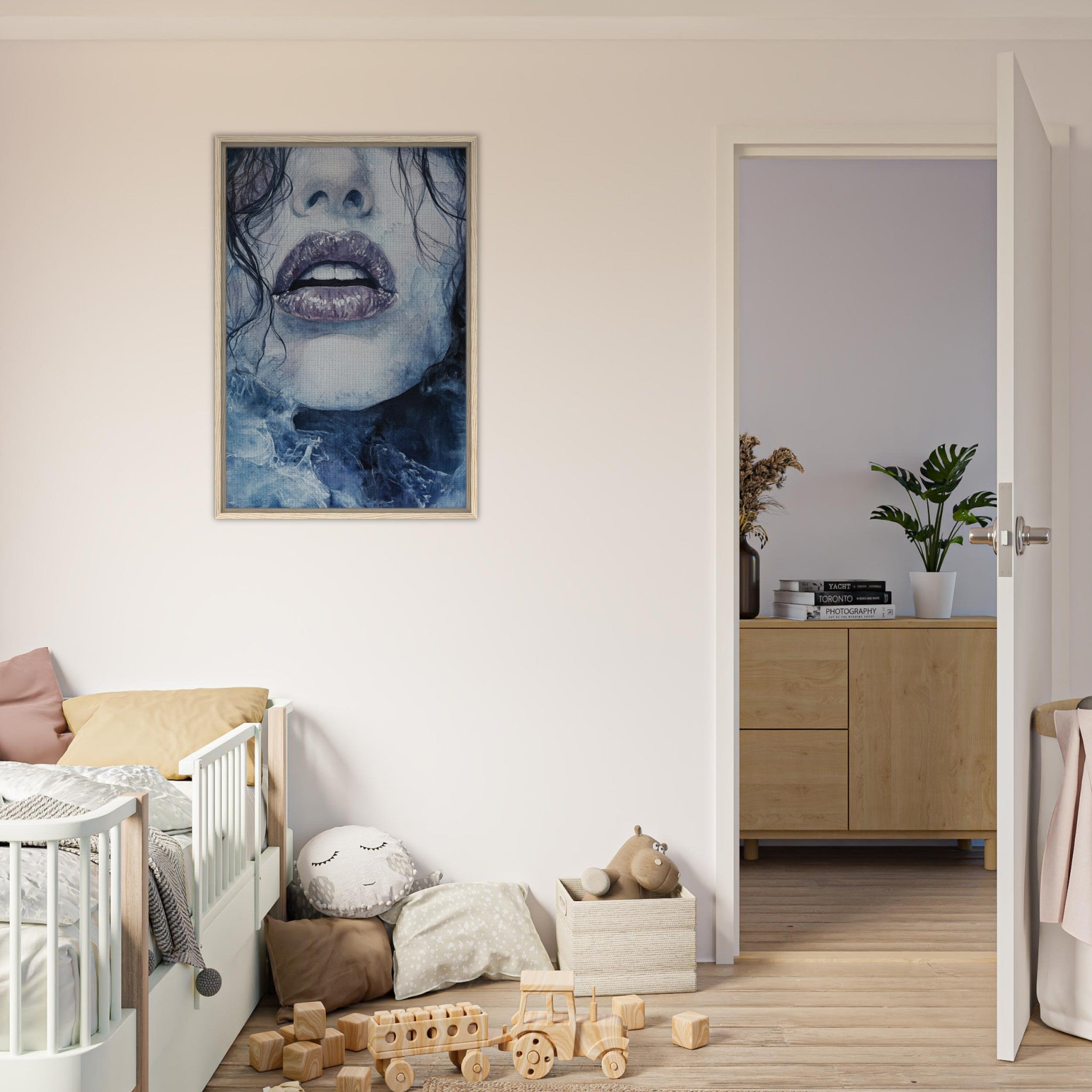 Framed Canvas Portrait - The Sirens Lament Gothic Watercolor Extreme Los 4 - Shop Ai Art WebShop - Digital Art online Store