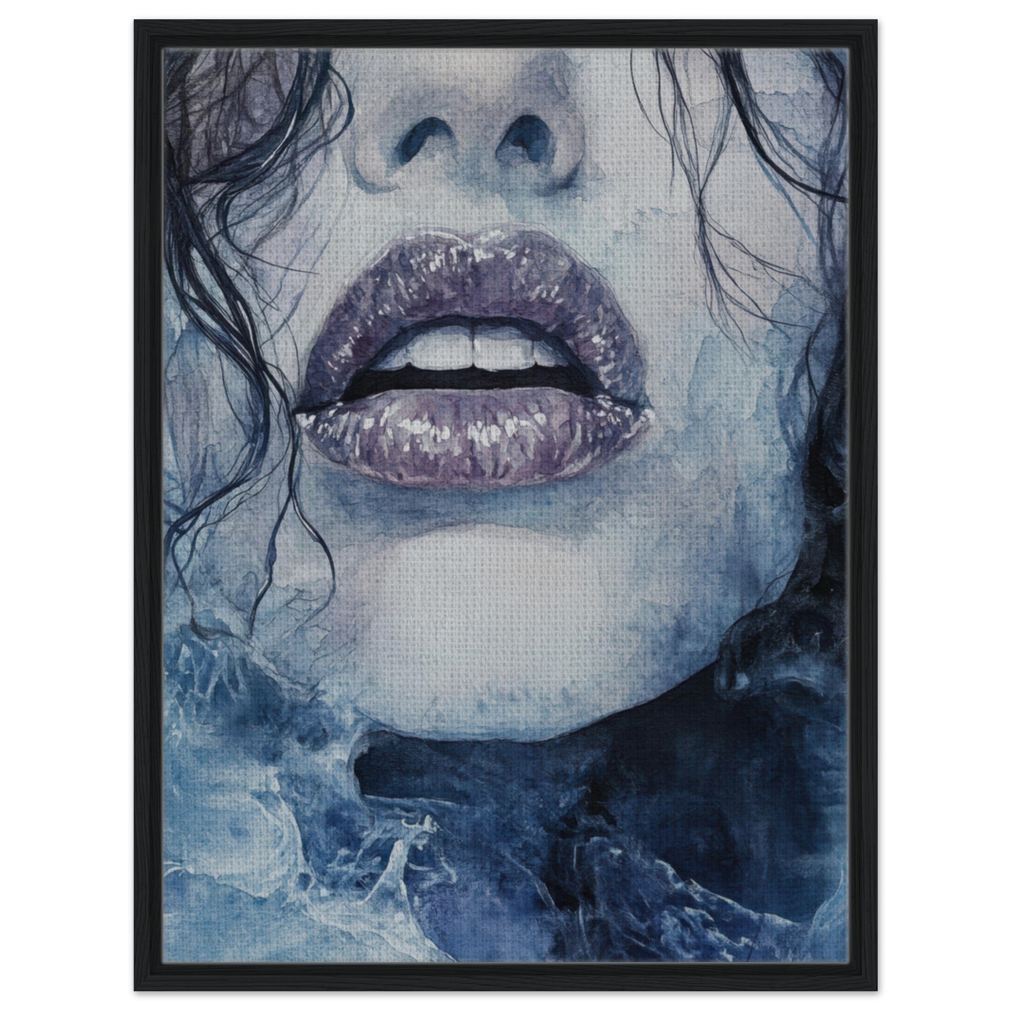 Framed Canvas Portrait - The Sirens Lament Gothic Watercolor Extreme Los 4 - Shop Ai Art WebShop - Digital Art online Store