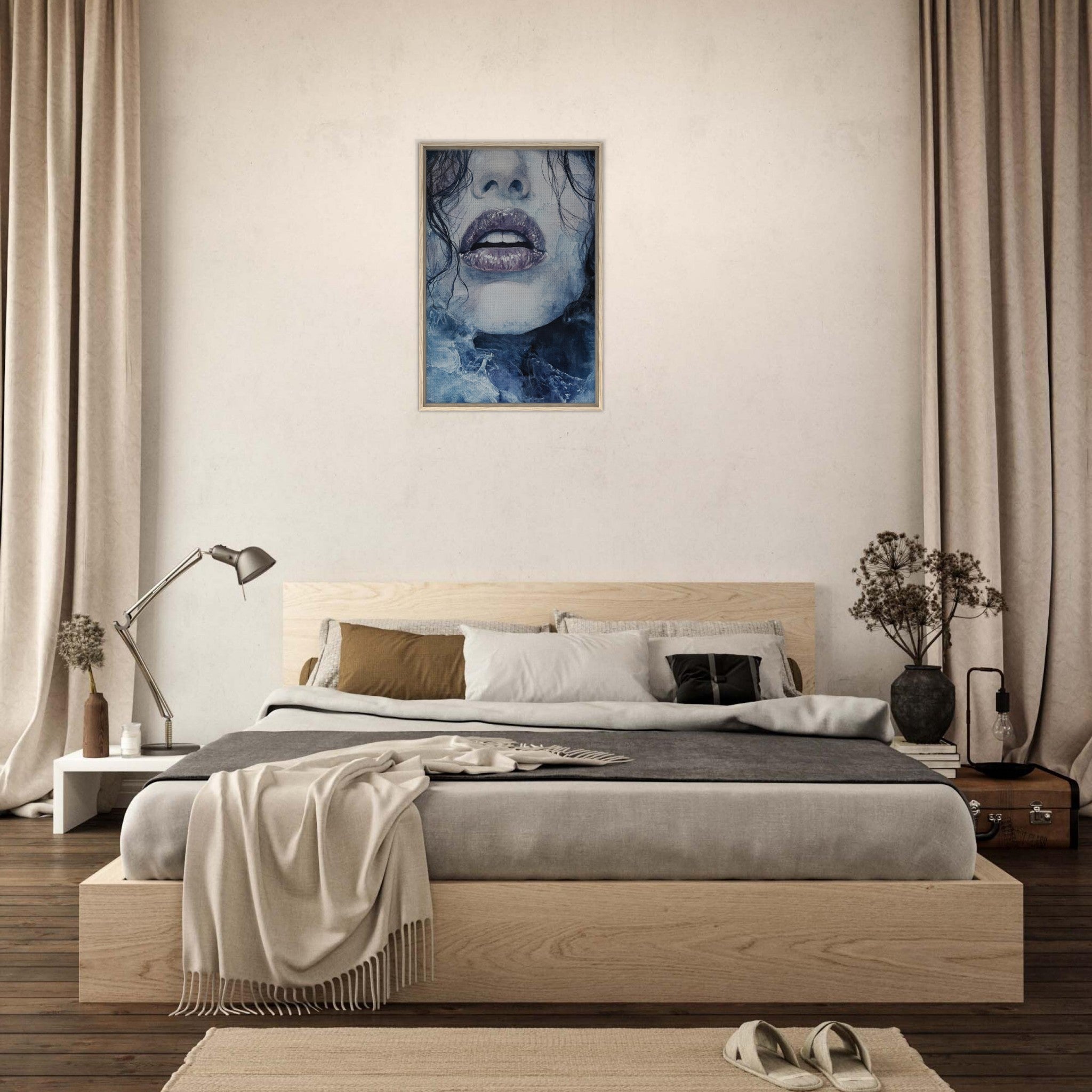 Framed Canvas Portrait - The Sirens Lament Gothic Watercolor Extreme Los 4 - Shop Ai Art WebShop - Digital Art online Store