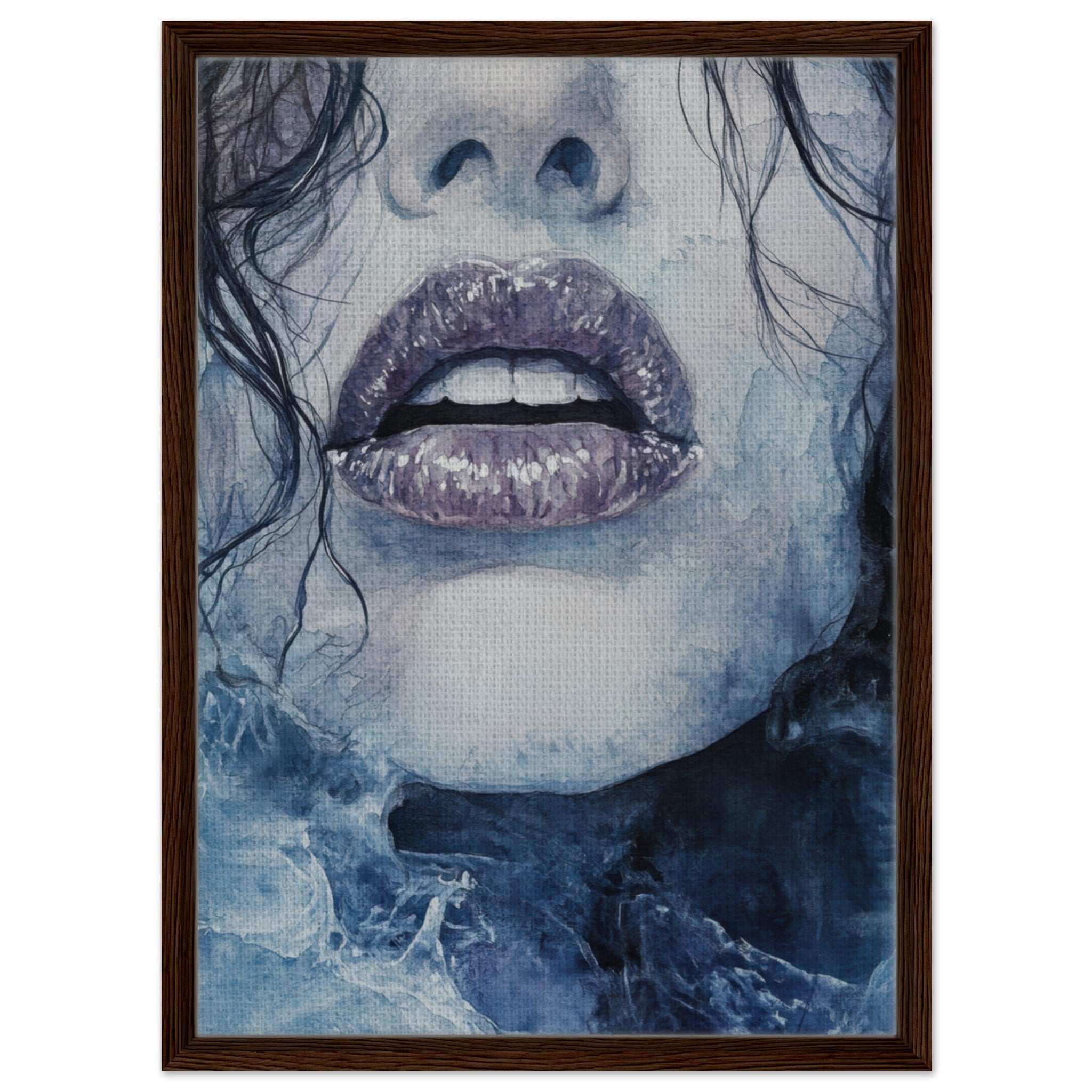 Framed Canvas Portrait - The Sirens Lament Gothic Watercolor Extreme Los 4 - Shop Ai Art WebShop - Digital Art online Store