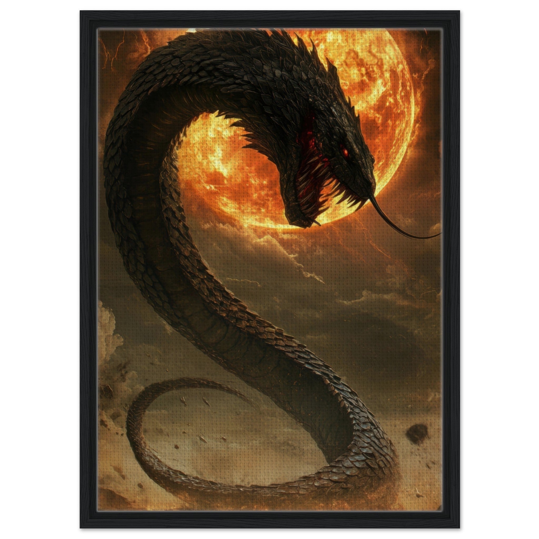 Framed Canvas Portrait - The Wrath of Apophis Dark Fantasy A Dark Fantasy 2 - Shop Ai Art WebShop - Digital Art online Store