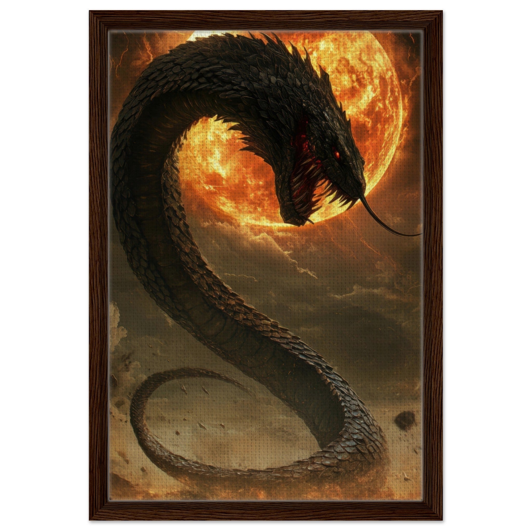 Framed Canvas Portrait - The Wrath of Apophis Dark Fantasy A Dark Fantasy 2 - Shop Ai Art WebShop - Digital Art online Store