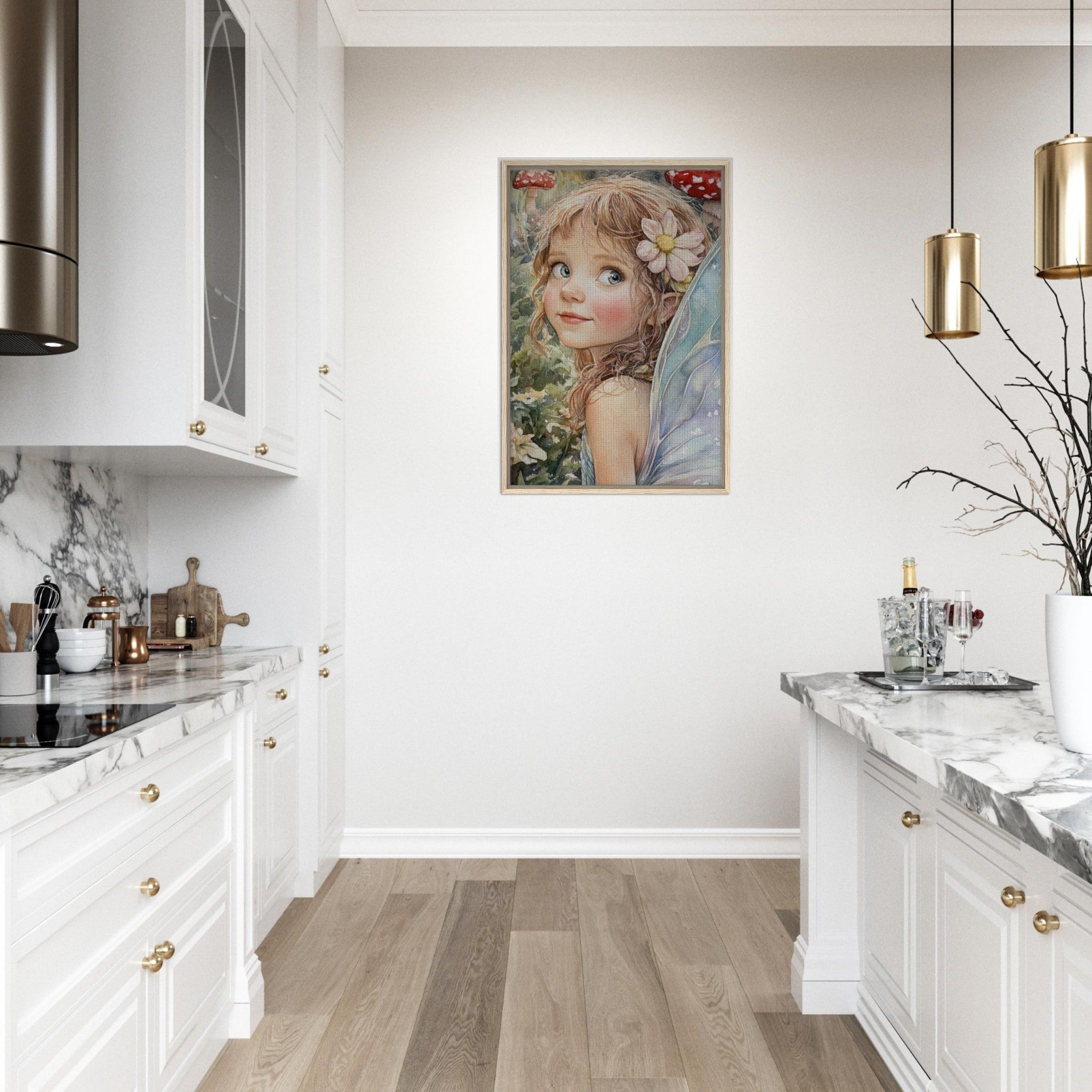 Framed Canvas Portrait - Watercolor Faerie Glade Watercolor Over - the - Thou 3 - Shop Ai Art WebShop - Digital Art online Store