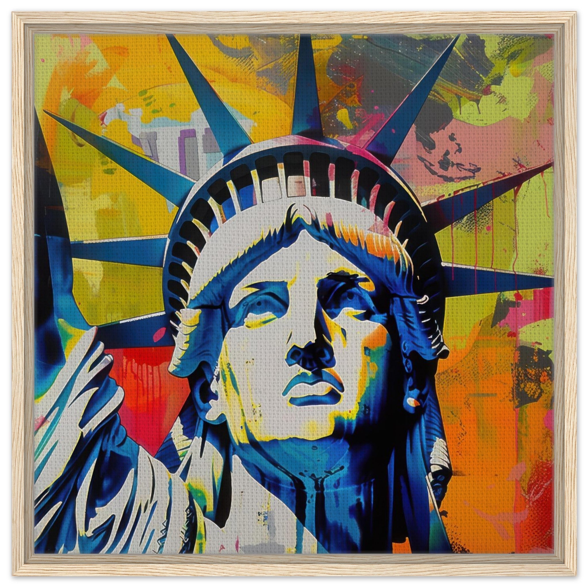 Framed Canvas Square - American pop art abstract art style - Shop Ai Art WebShop - Digital Art online Store