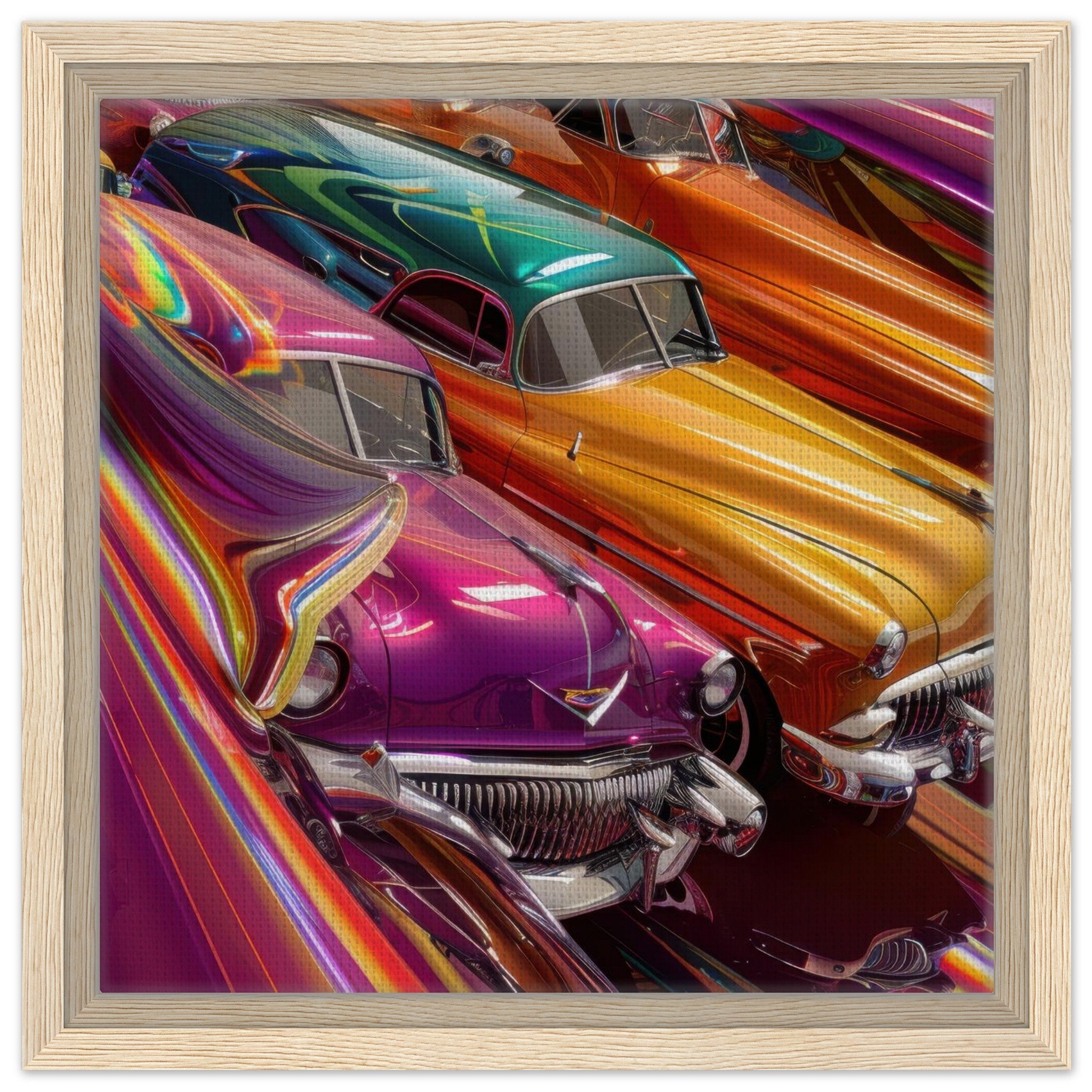 Framed Canvas Square - Classic Cars Art - Shop Ai Art WebShop - Digital Art online Store