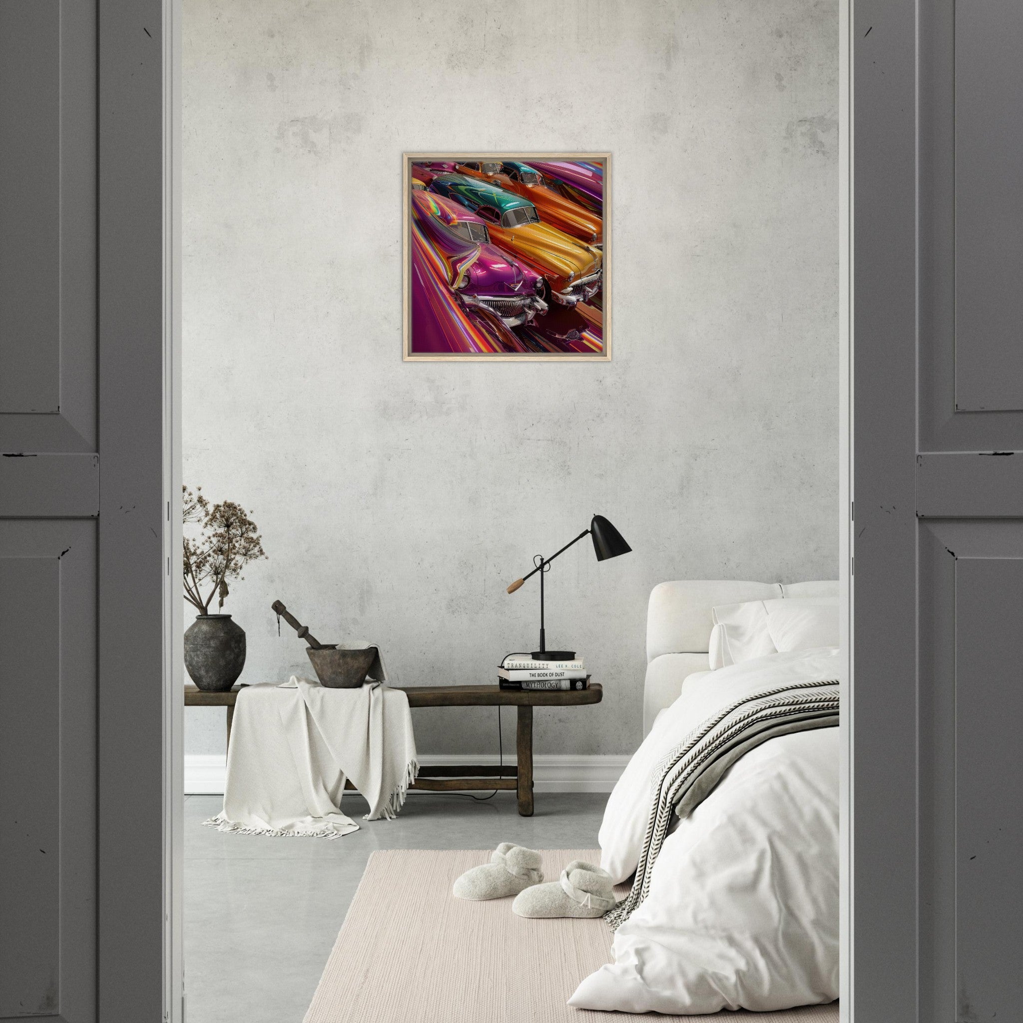 Framed Canvas Square - Classic Cars Art - Shop Ai Art WebShop - Digital Art online Store