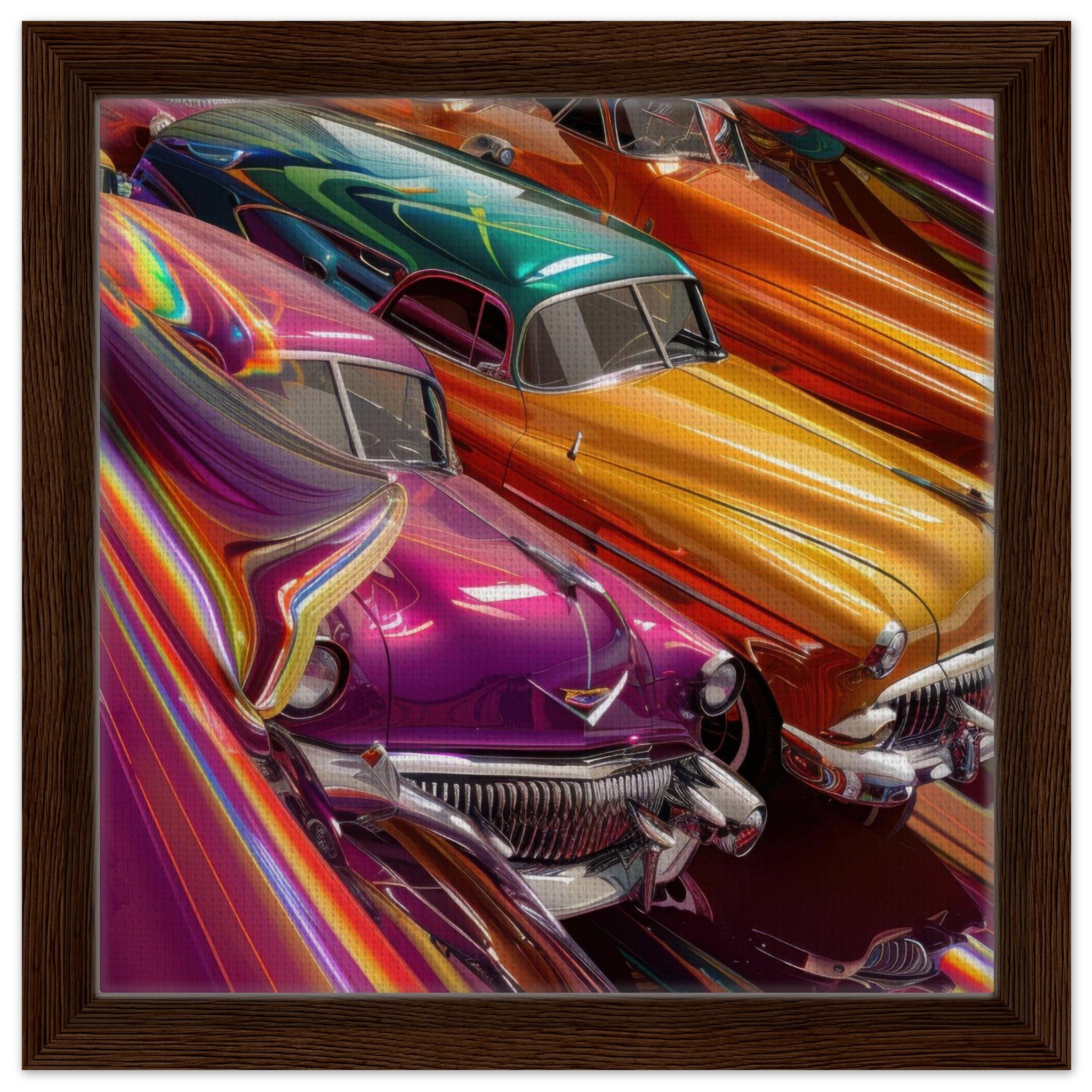Framed Canvas Square - Classic Cars Art - Shop Ai Art WebShop - Digital Art online Store