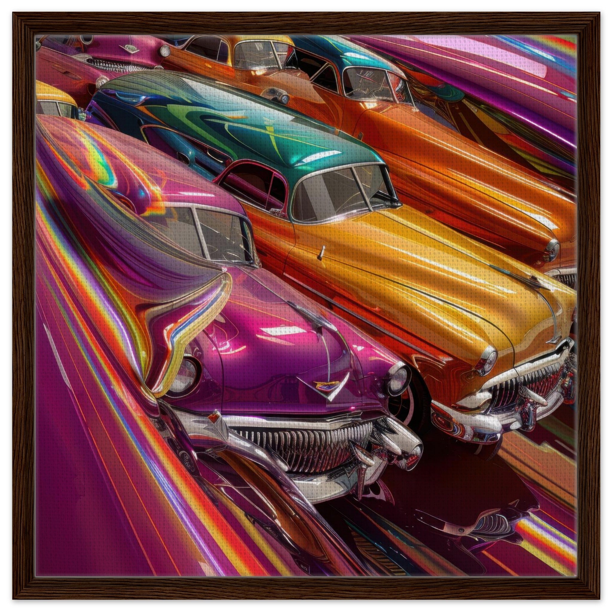 Framed Canvas Square - Classic Cars Art - Shop Ai Art WebShop - Digital Art online Store