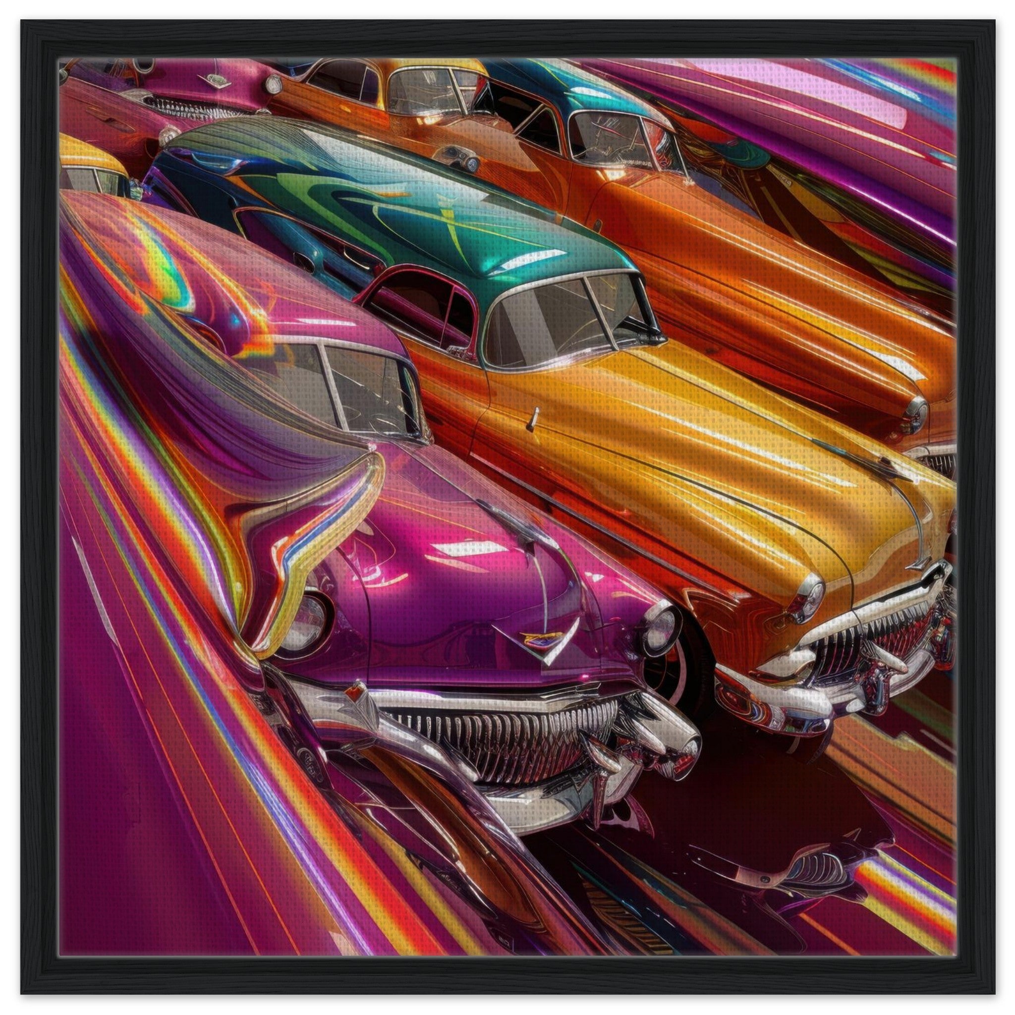Framed Canvas Square - Classic Cars Art - Shop Ai Art WebShop - Digital Art online Store