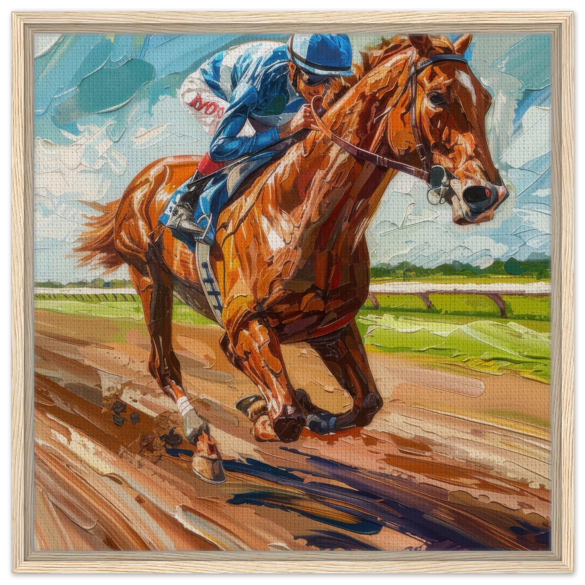 Framed Canvas Square - Horse Racing - Shop Ai Art WebShop - Digital Art online Store
