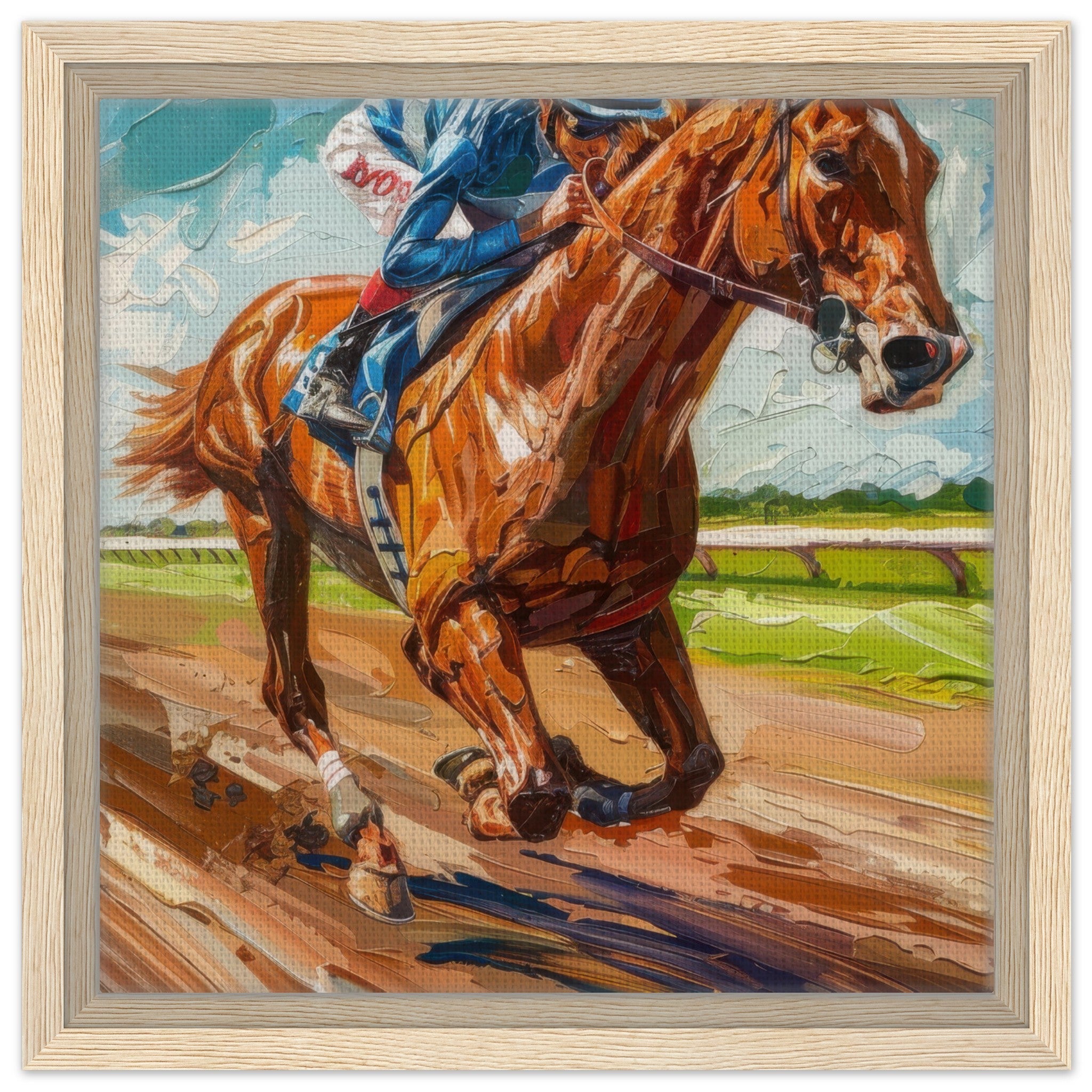 Framed Canvas Square - Horse Racing - Shop Ai Art WebShop - Digital Art online Store