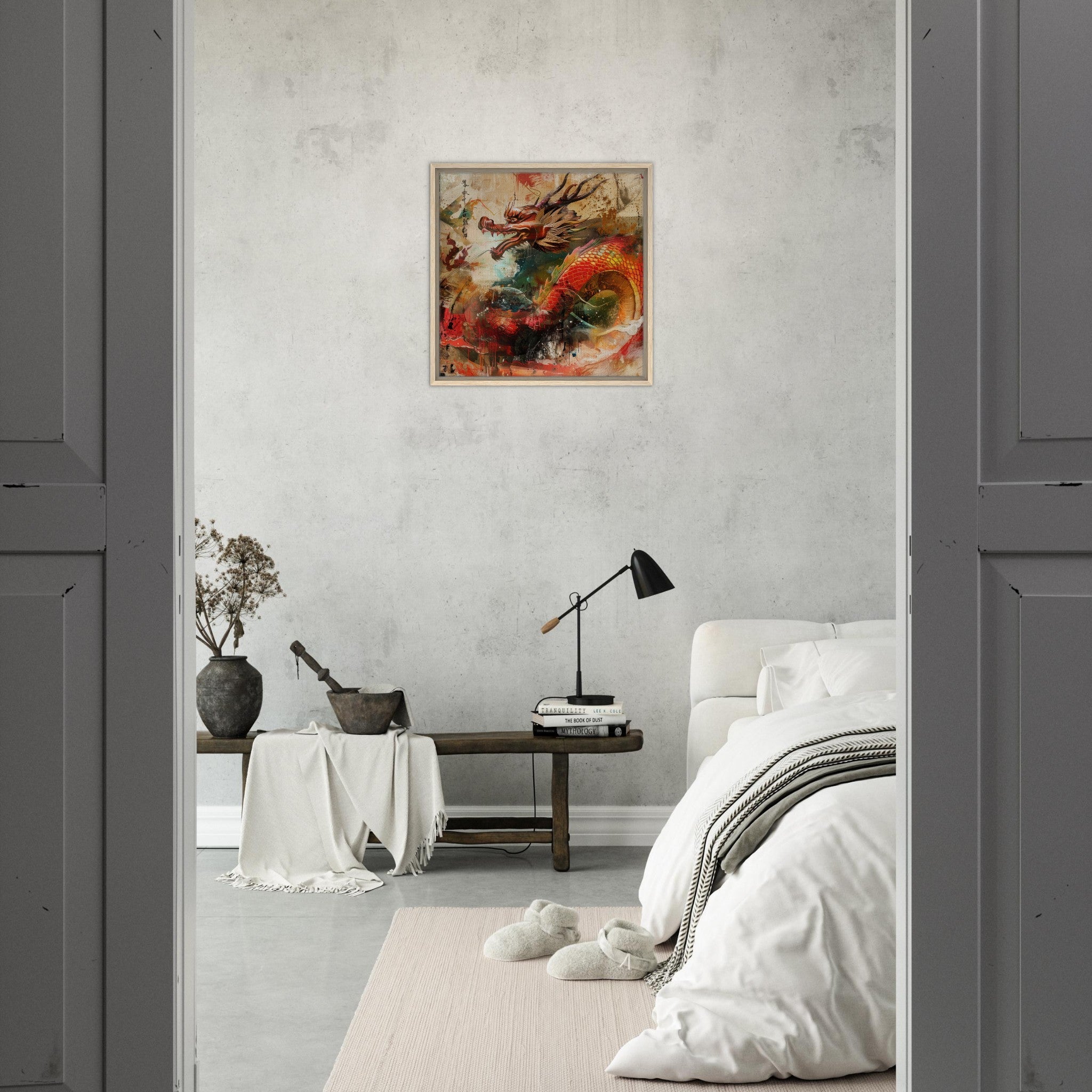 Framed Canvas Square - Old culture of China in abstract style 7 - Shop Ai Art WebShop - Digital Art online Store