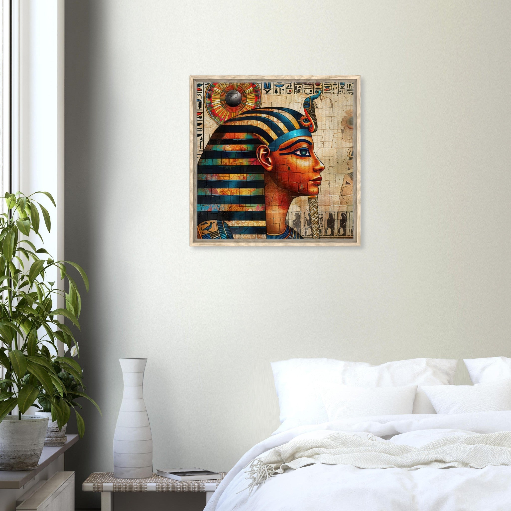 Framed Canvas Square - Old culture of Egypt in abstract style 2 - Shop Ai Art WebShop - Digital Art online Store