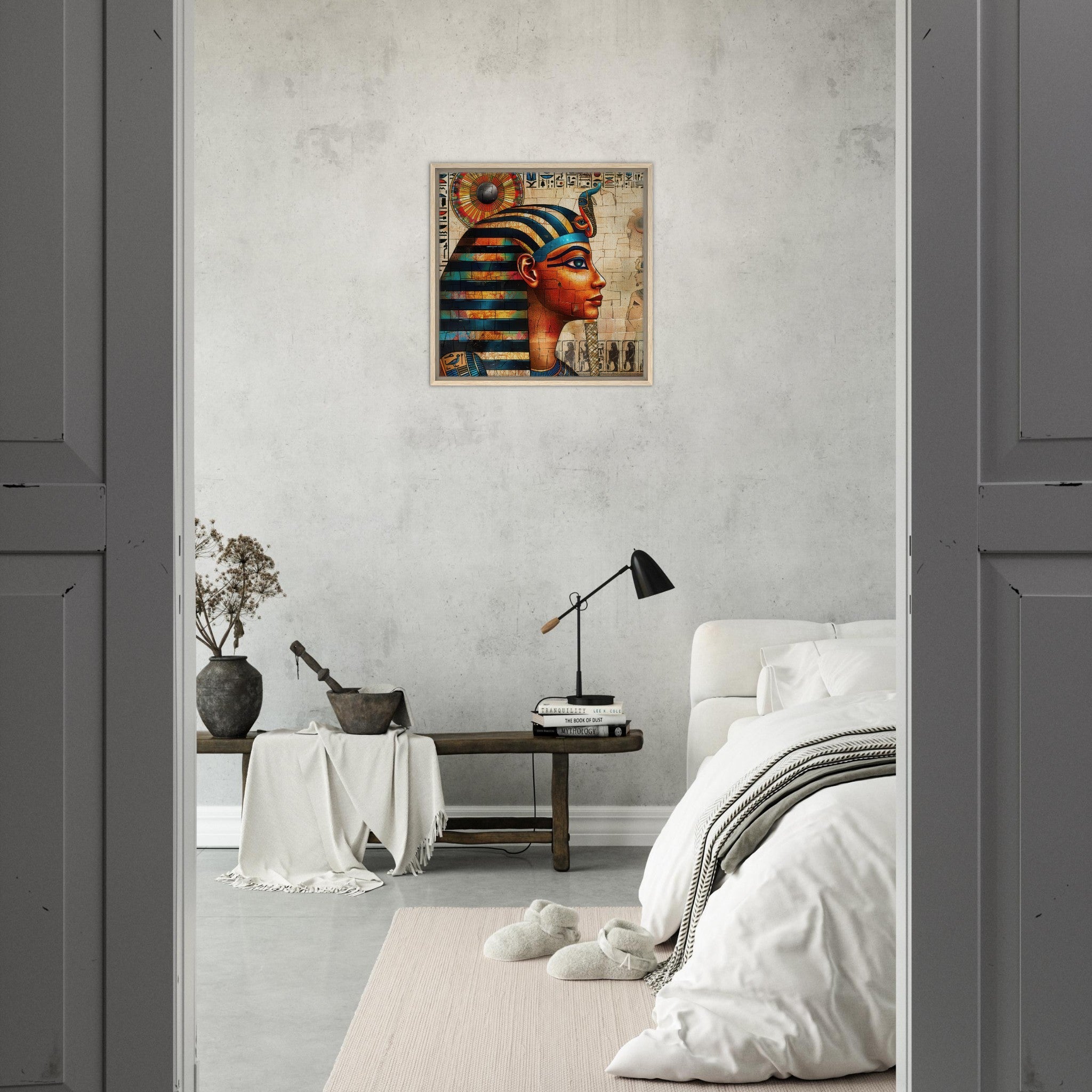 Framed Canvas Square - Old culture of Egypt in abstract style 2 - Shop Ai Art WebShop - Digital Art online Store