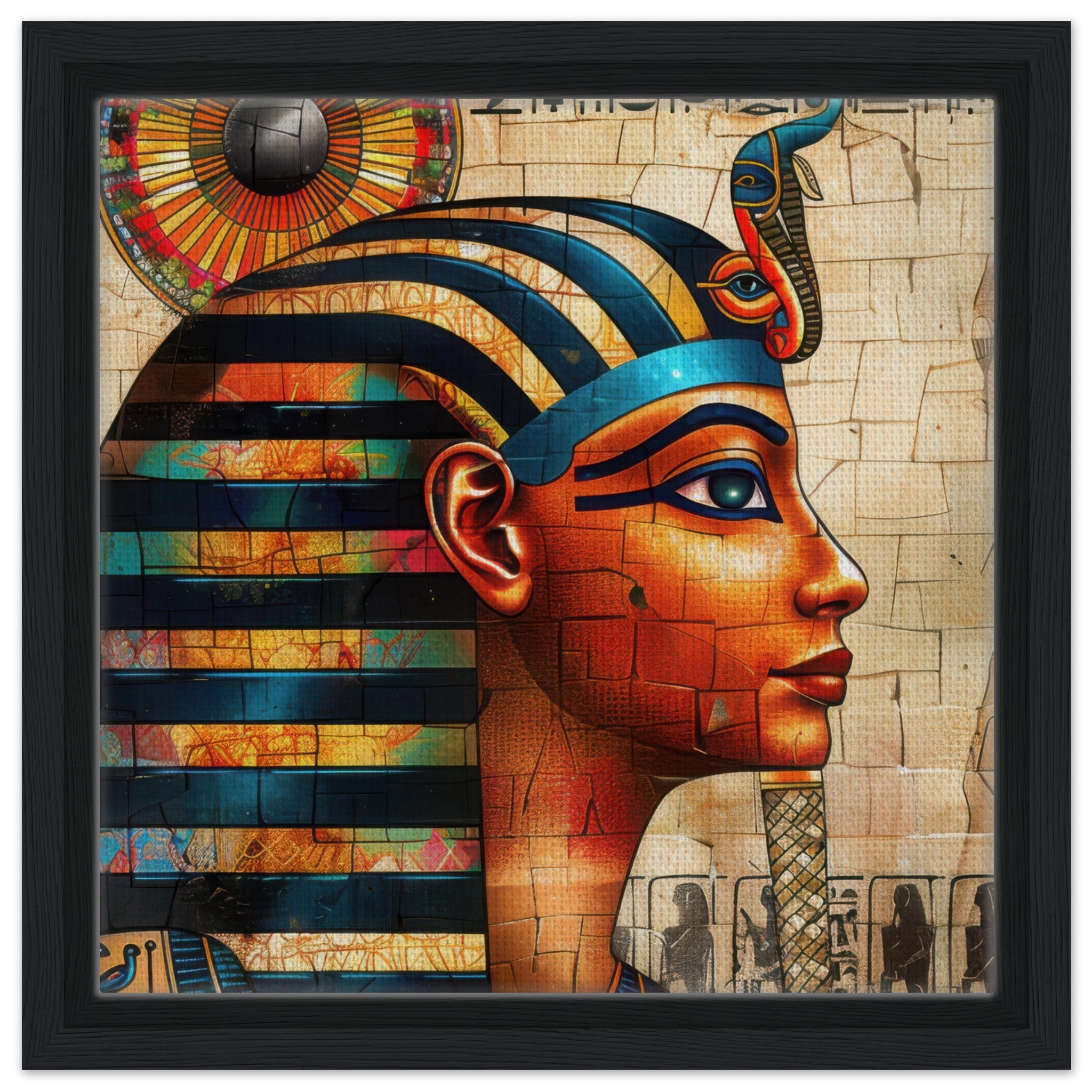 Framed Canvas Square - Old culture of Egypt in abstract style 2 - Shop Ai Art WebShop - Digital Art online Store