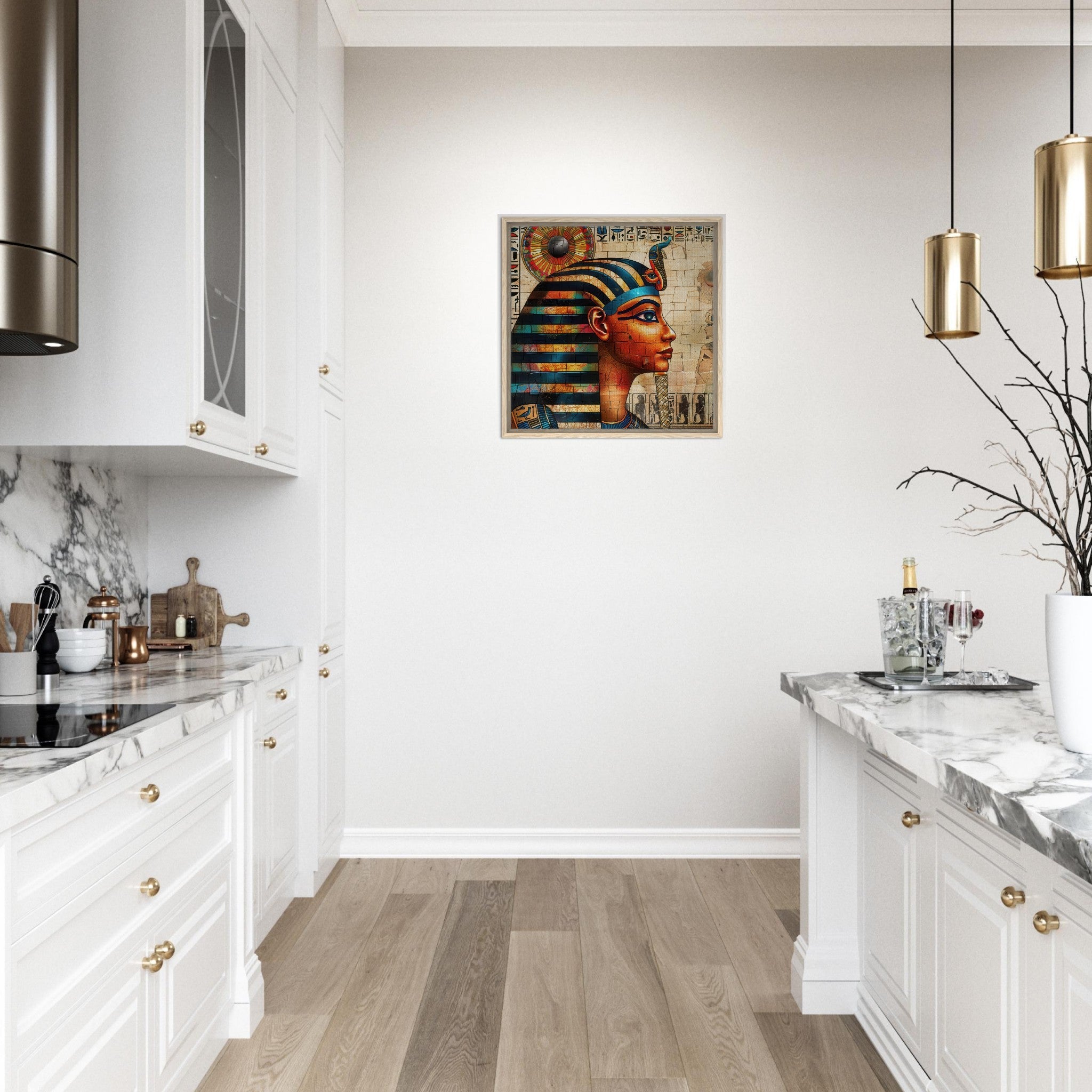 Framed Canvas Square - Old culture of Egypt in abstract style 2 - Shop Ai Art WebShop - Digital Art online Store