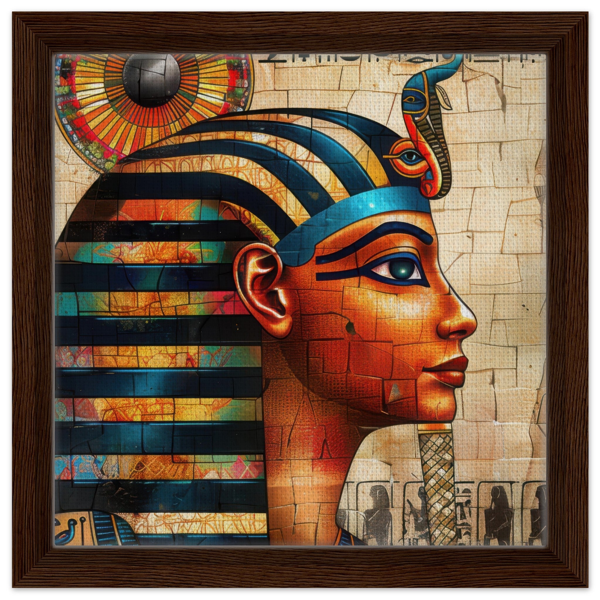 Framed Canvas Square - Old culture of Egypt in abstract style 2 - Shop Ai Art WebShop - Digital Art online Store