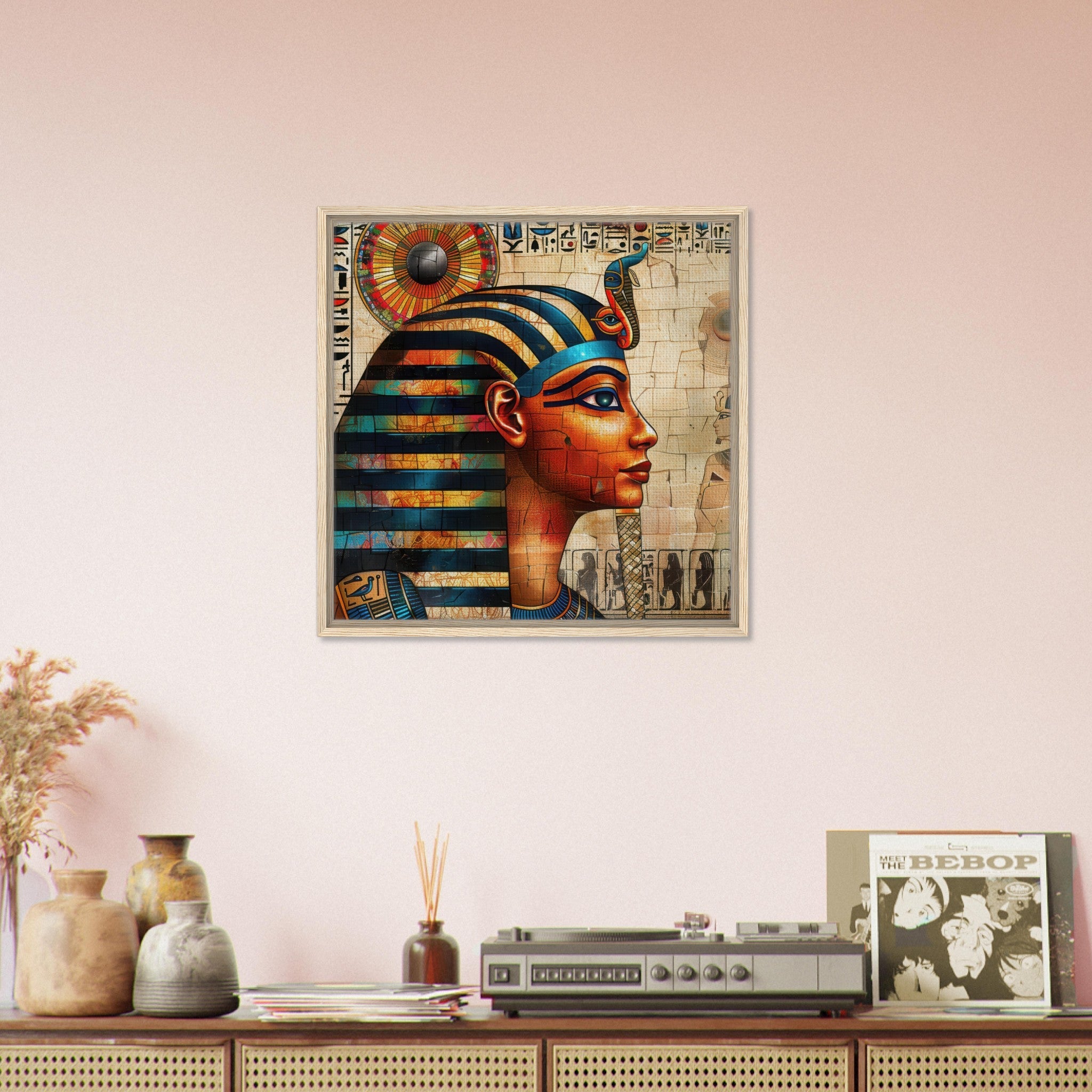 Framed Canvas Square - Old culture of Egypt in abstract style 2 - Shop Ai Art WebShop - Digital Art online Store