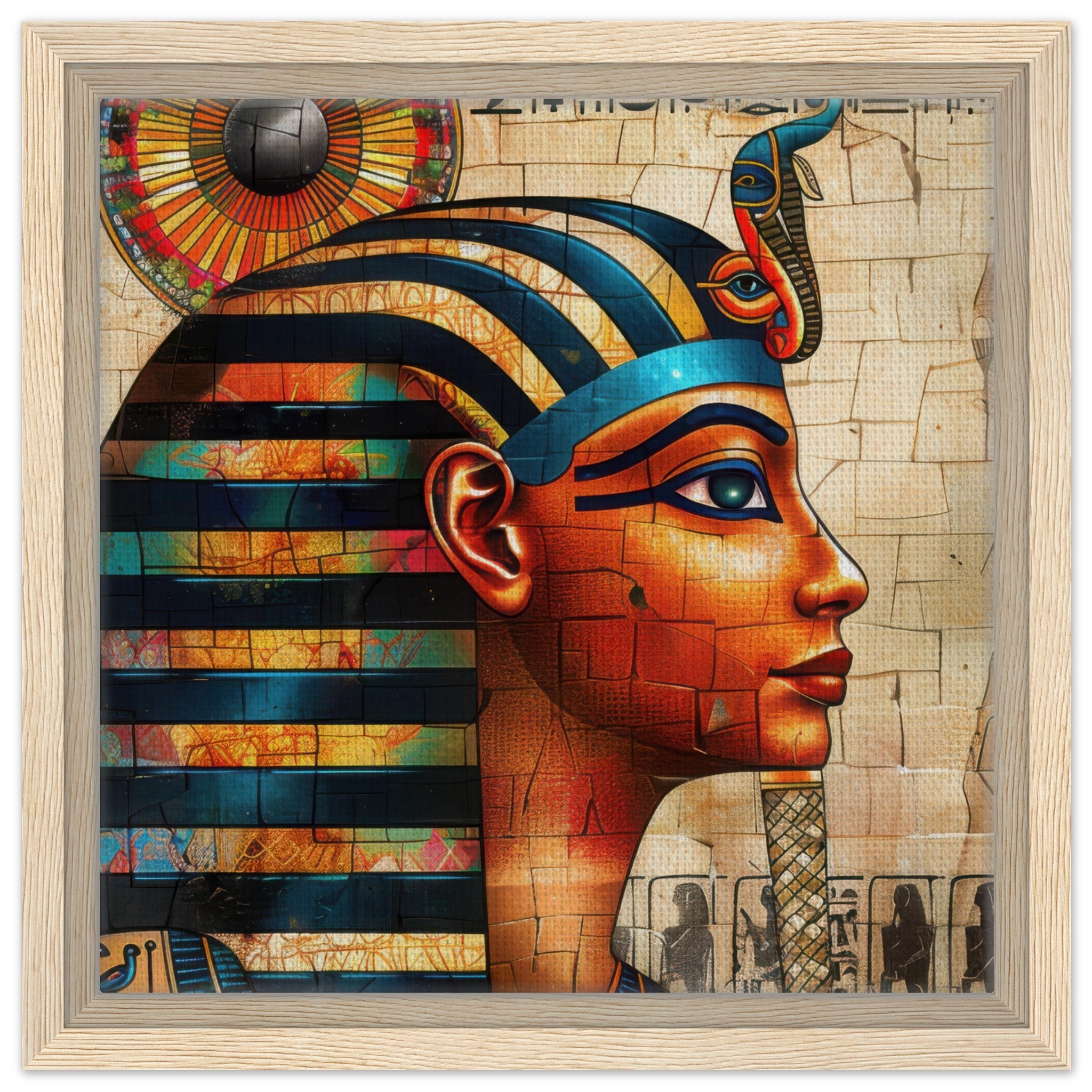Framed Canvas Square - Old culture of Egypt in abstract style 2 - Shop Ai Art WebShop - Digital Art online Store
