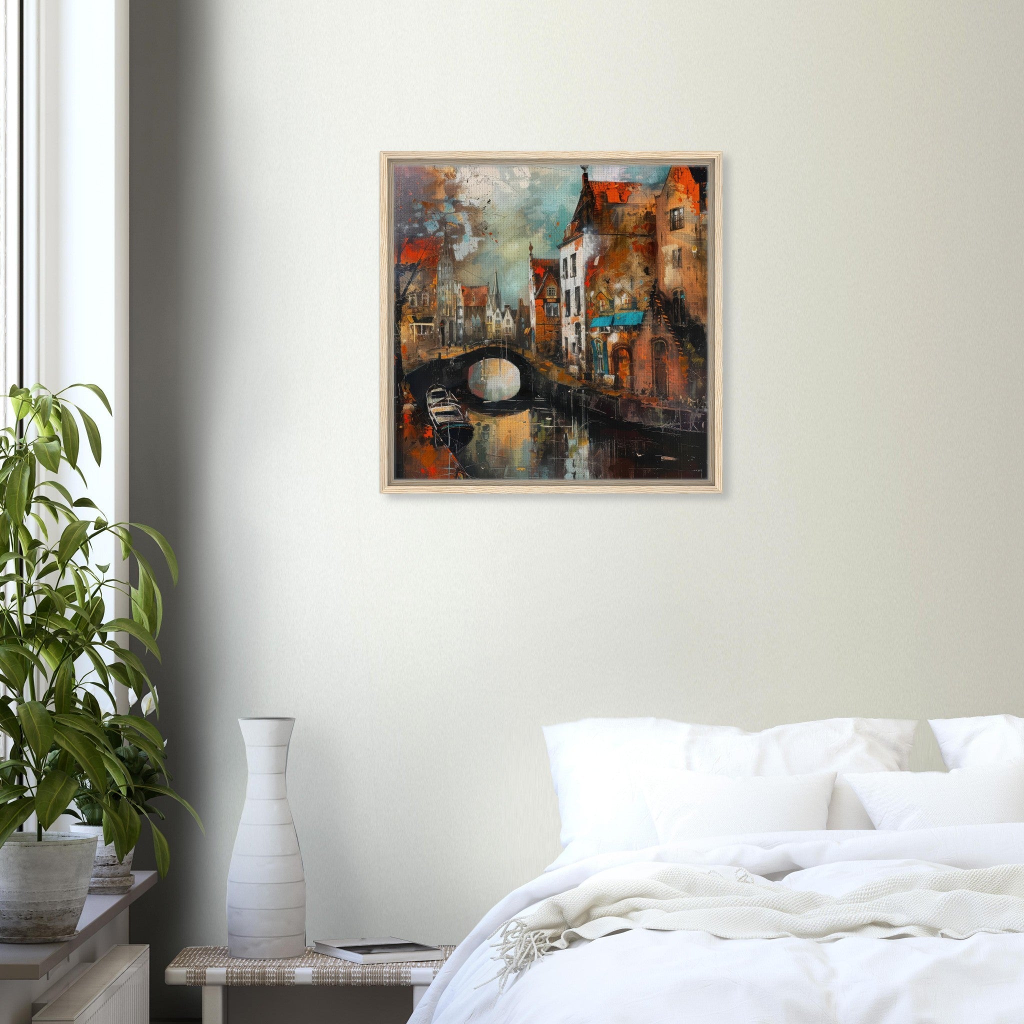 Framed Canvas Square - Old culture of the Netherlands in abstract style 6 - Shop Ai Art WebShop - Digital Art online Store