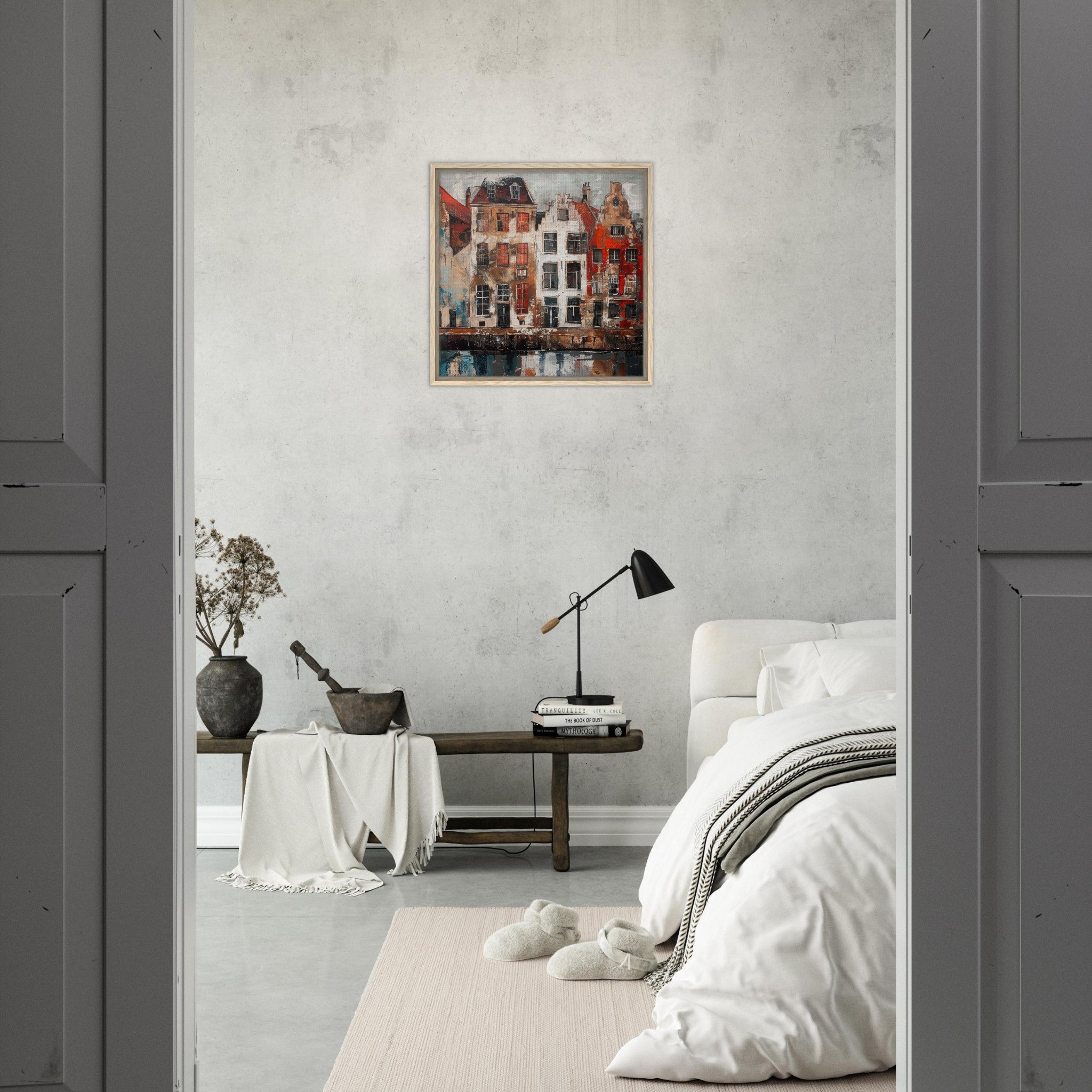 Framed Canvas Square - Old culture of the Netherlands in abstract style - Ai Art Force
