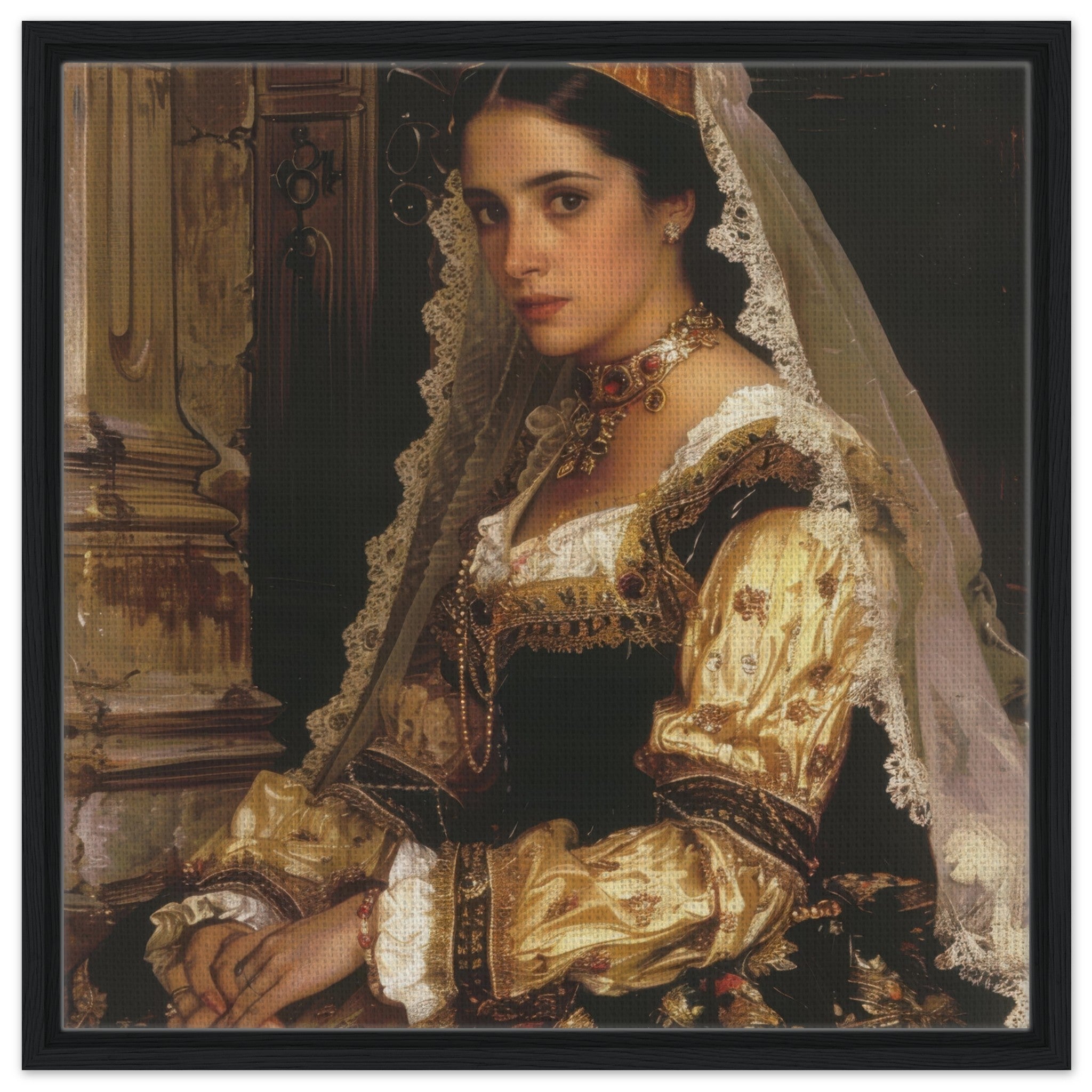 Framed Canvas Square - Romanticism art style culture of Spain 2 - Shop Ai Art WebShop - Digital Art online Store