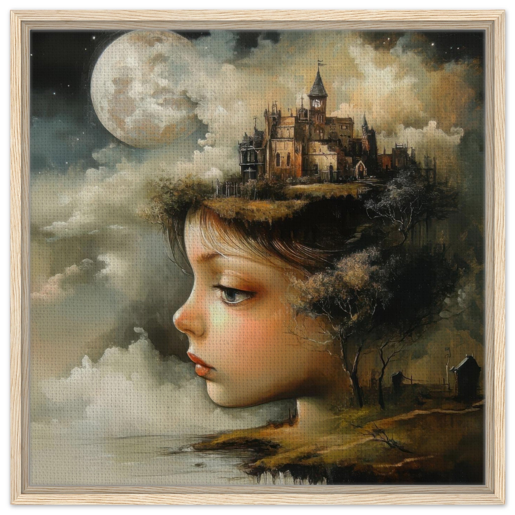 Framed Canvas Square - surrealistic art style 1 - Shop Ai Art WebShop - Digital Art online Store