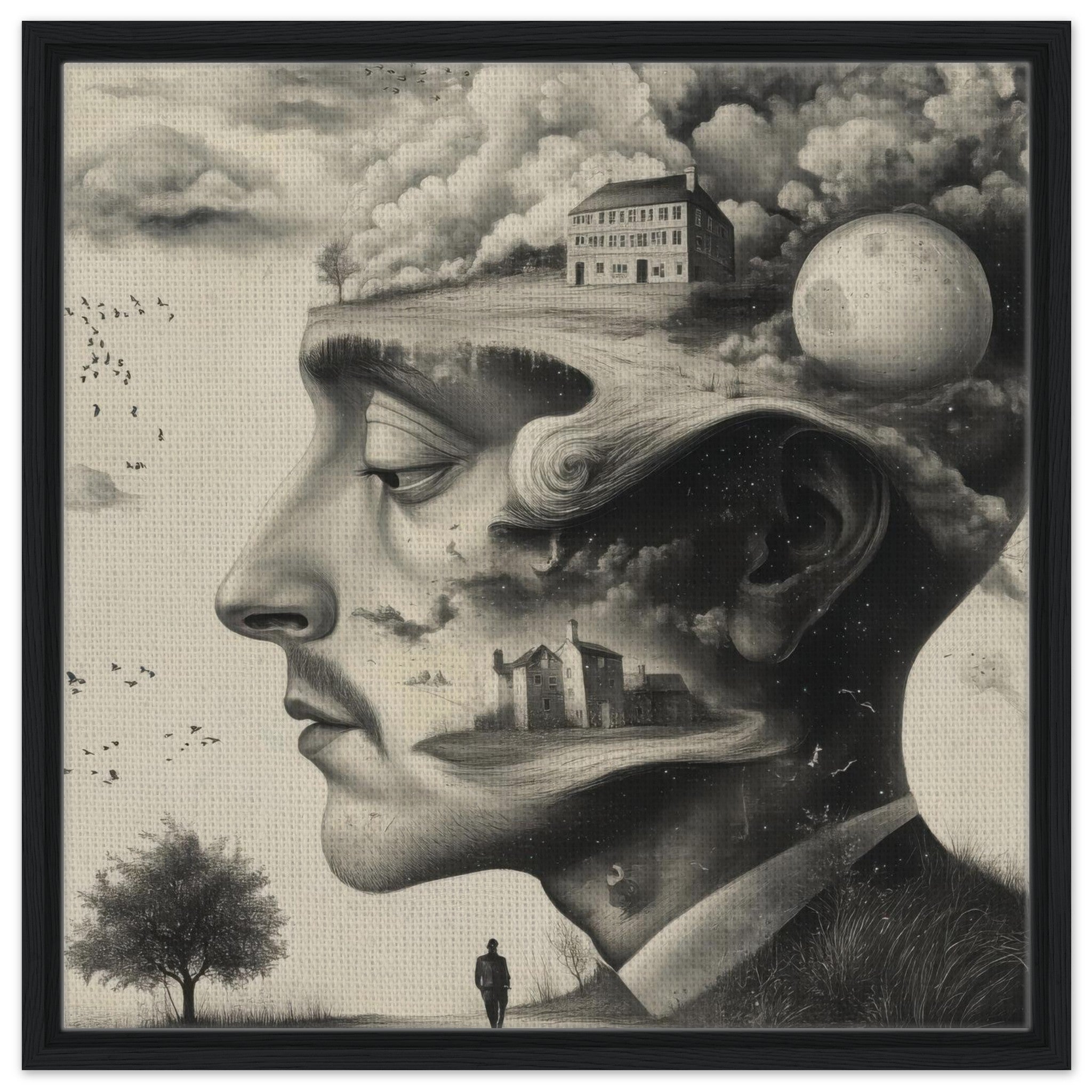 Framed Canvas Square - surrealistic art style 5 - Shop Ai Art WebShop - Digital Art online Store
