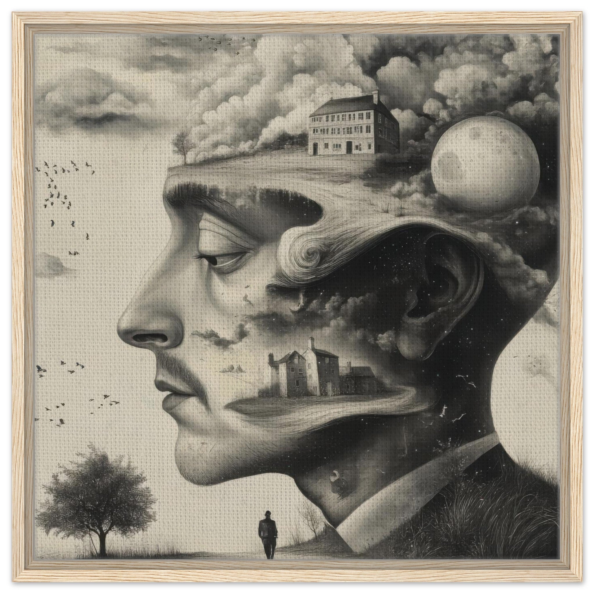 Framed Canvas Square - surrealistic art style 5 - Shop Ai Art WebShop - Digital Art online Store