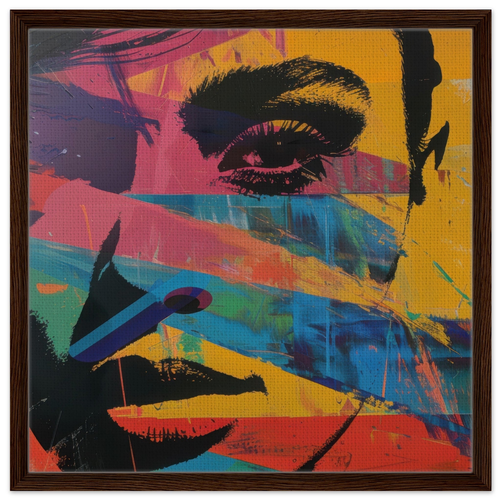 Framed Canvas Square - Swedish popart in abstract style 2 - Shop Ai Art WebShop - Digital Art online Store