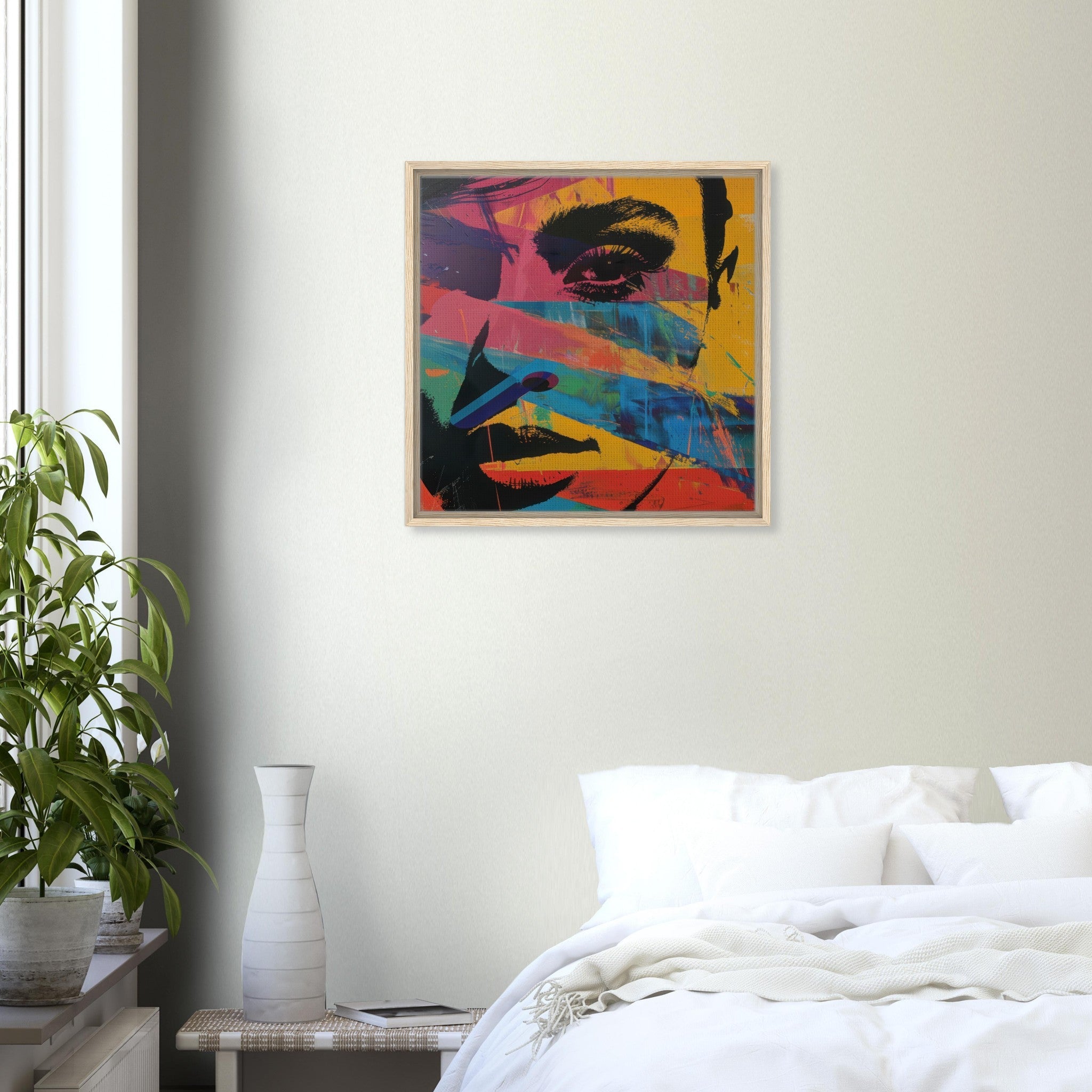 Framed Canvas Square - Swedish popart in abstract style 2 - Shop Ai Art WebShop - Digital Art online Store