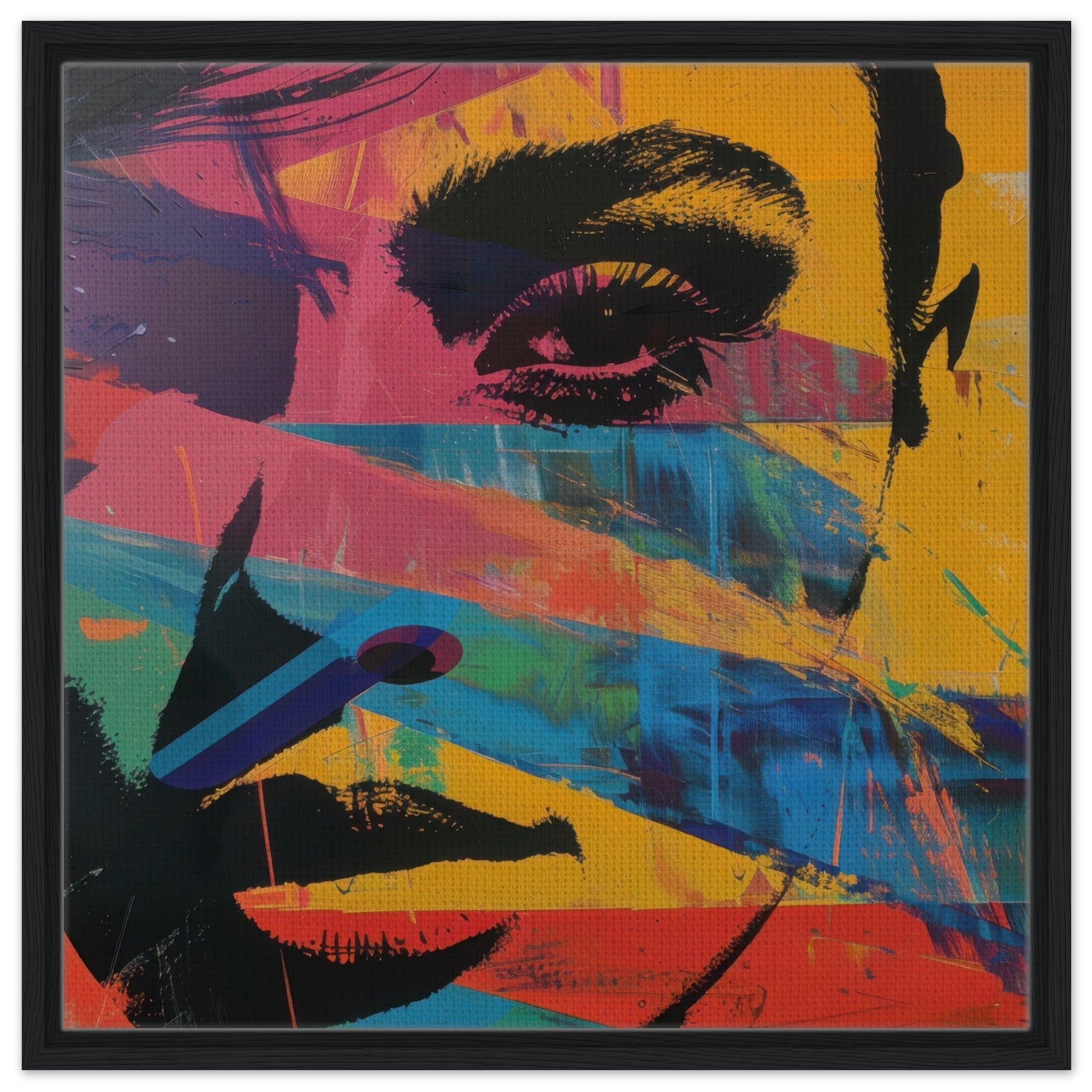 Framed Canvas Square - Swedish popart in abstract style 2 - Shop Ai Art WebShop - Digital Art online Store