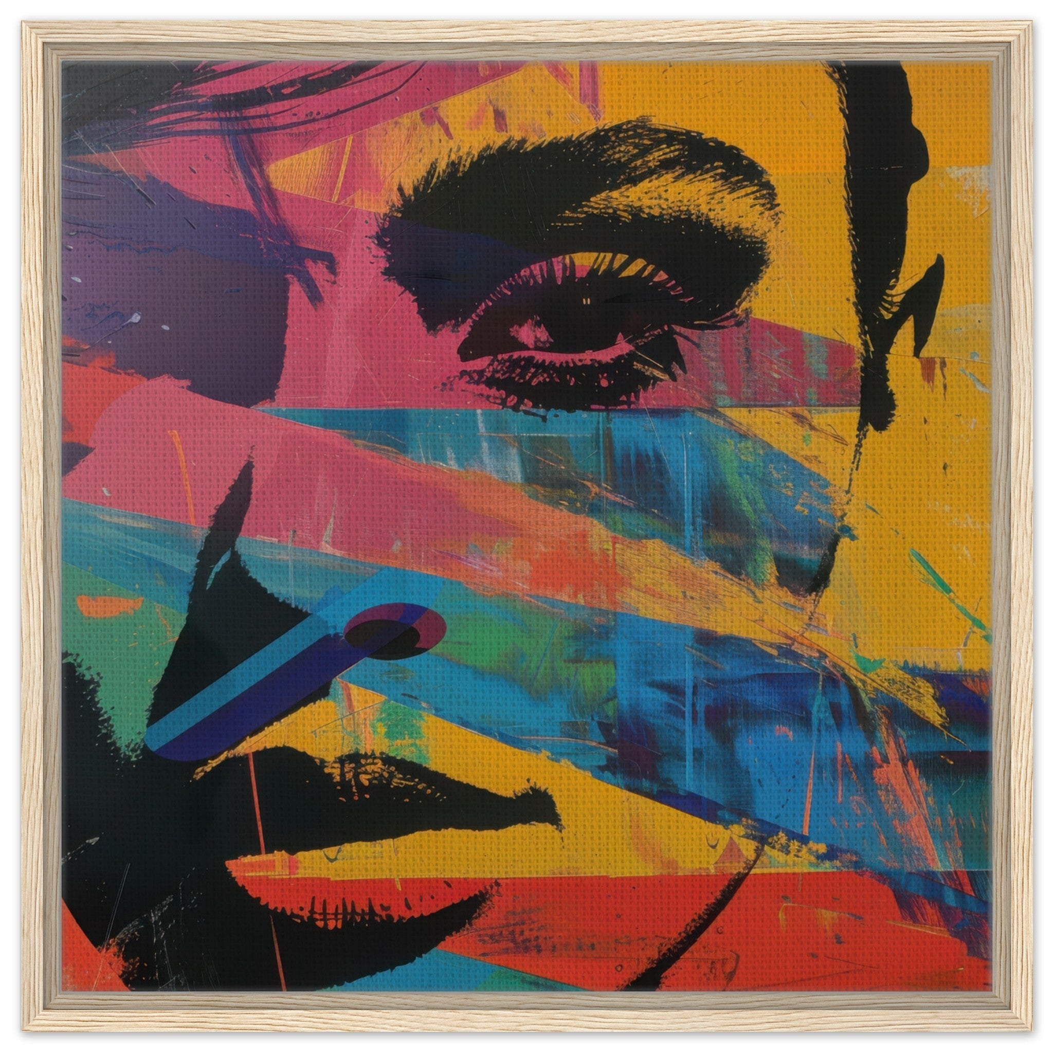 Framed Canvas Square - Swedish popart in abstract style 2 - Shop Ai Art WebShop - Digital Art online Store