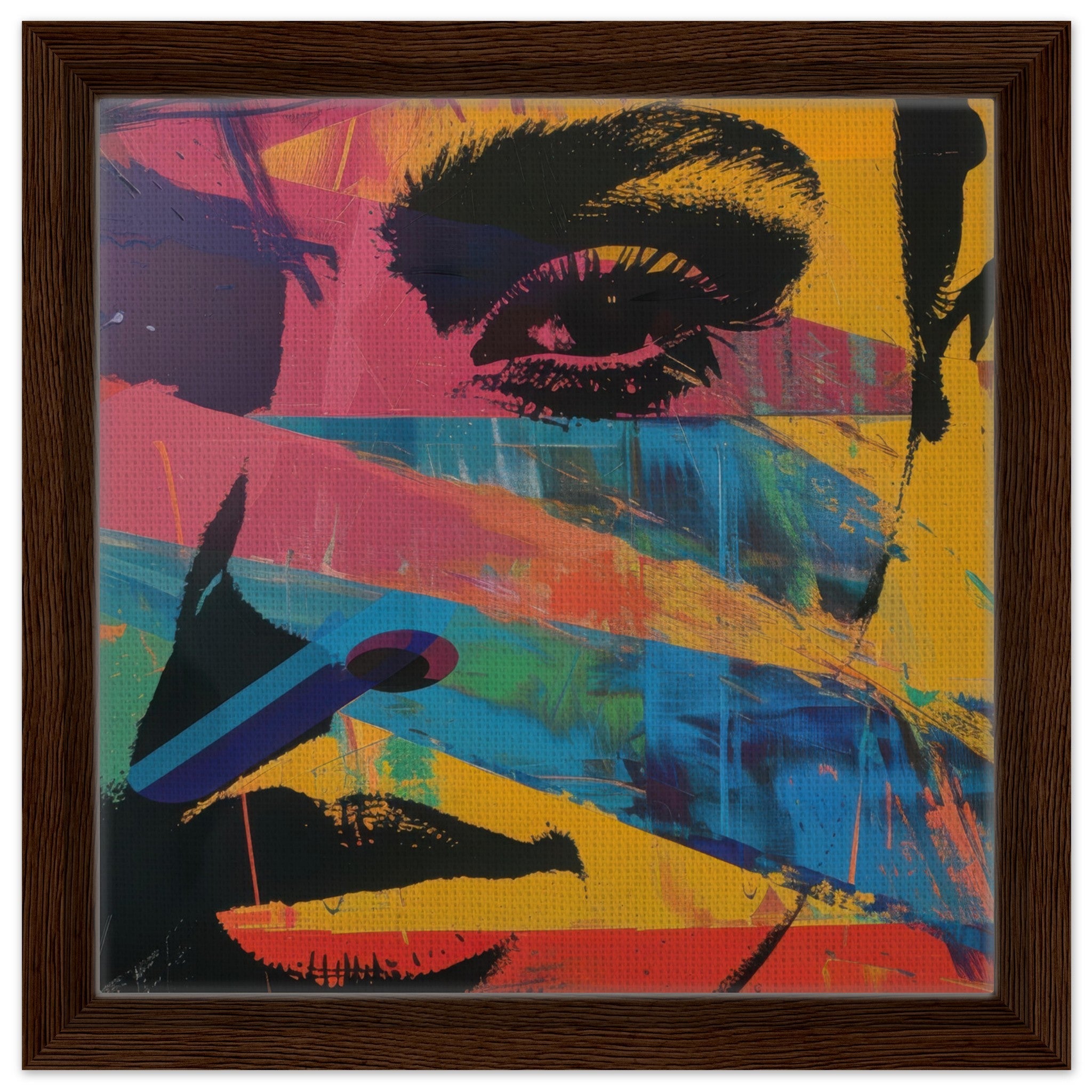 Framed Canvas Square - Swedish popart in abstract style 2 - Shop Ai Art WebShop - Digital Art online Store