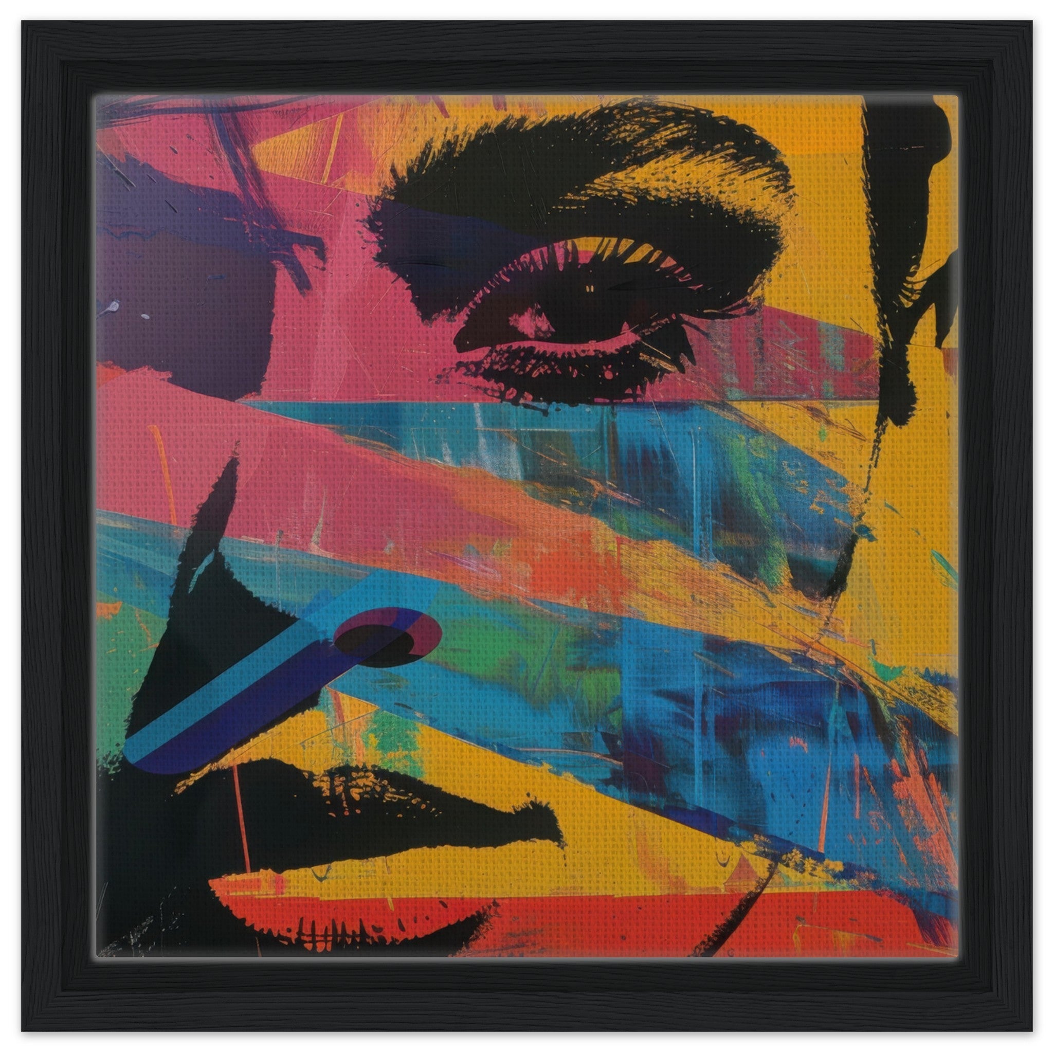 Framed Canvas Square - Swedish popart in abstract style 2 - Shop Ai Art WebShop - Digital Art online Store