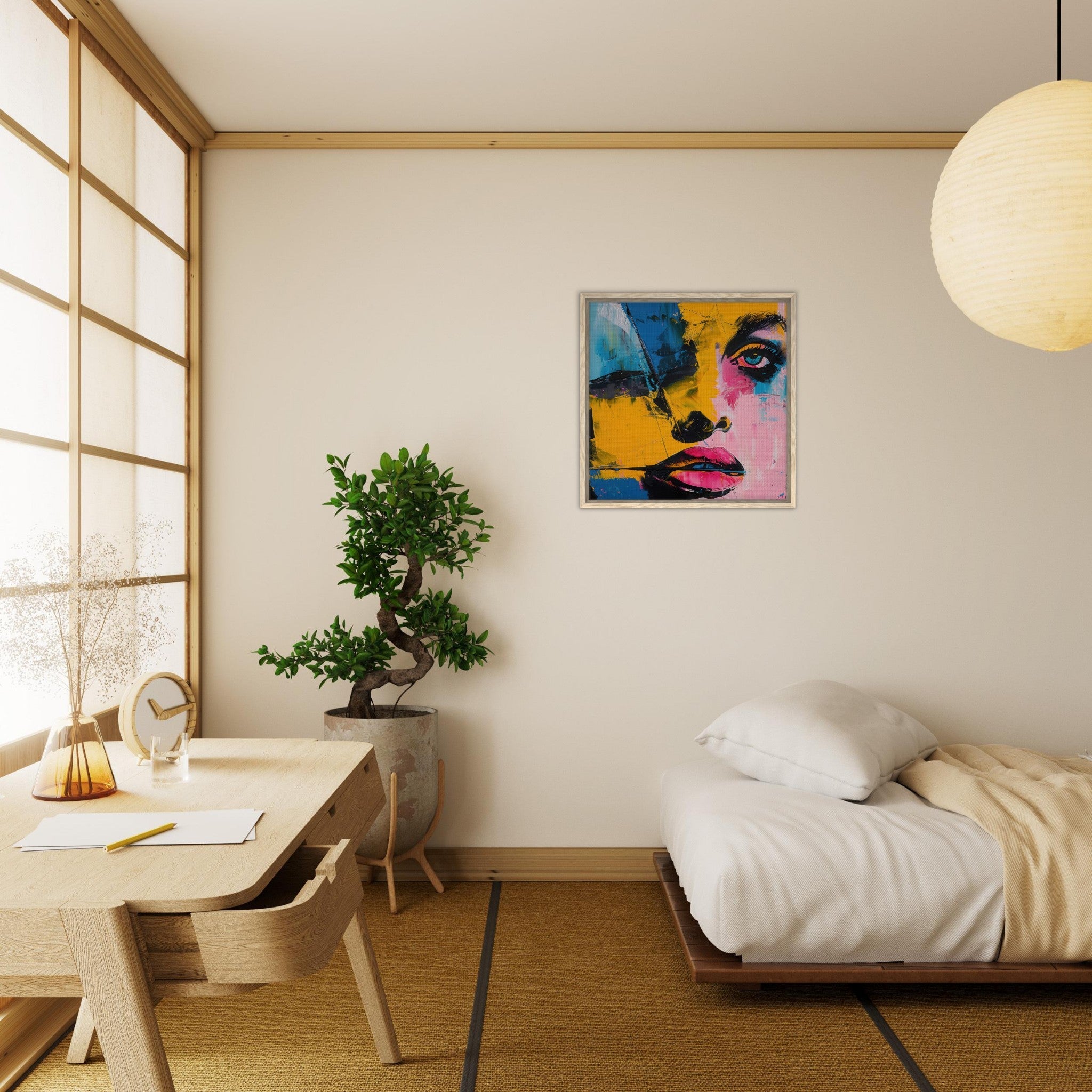 Framed Canvas Square - Swedish popart in abstract style 3 - Shop Ai Art WebShop - Digital Art online Store