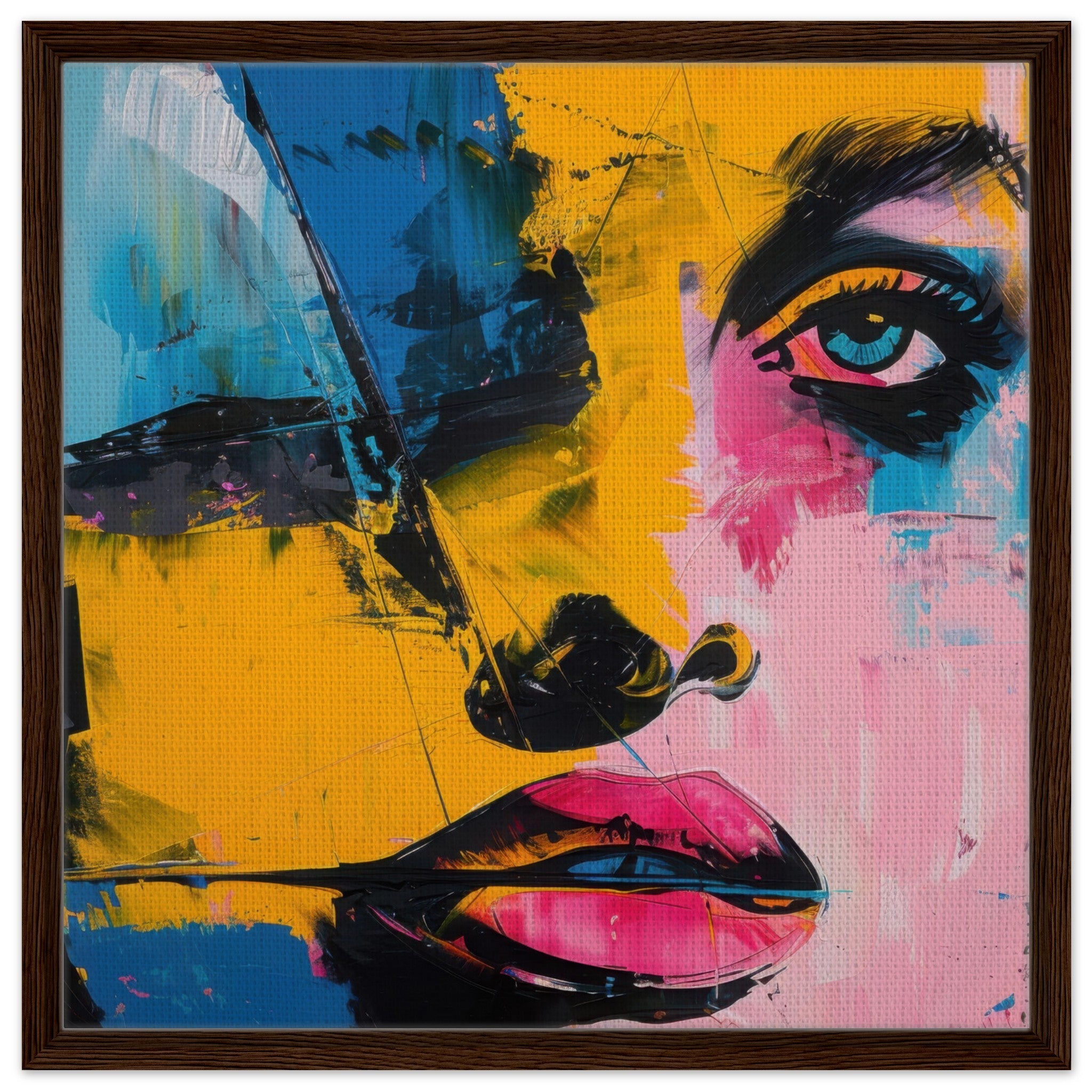 Framed Canvas Square - Swedish popart in abstract style 3 - Shop Ai Art WebShop - Digital Art online Store