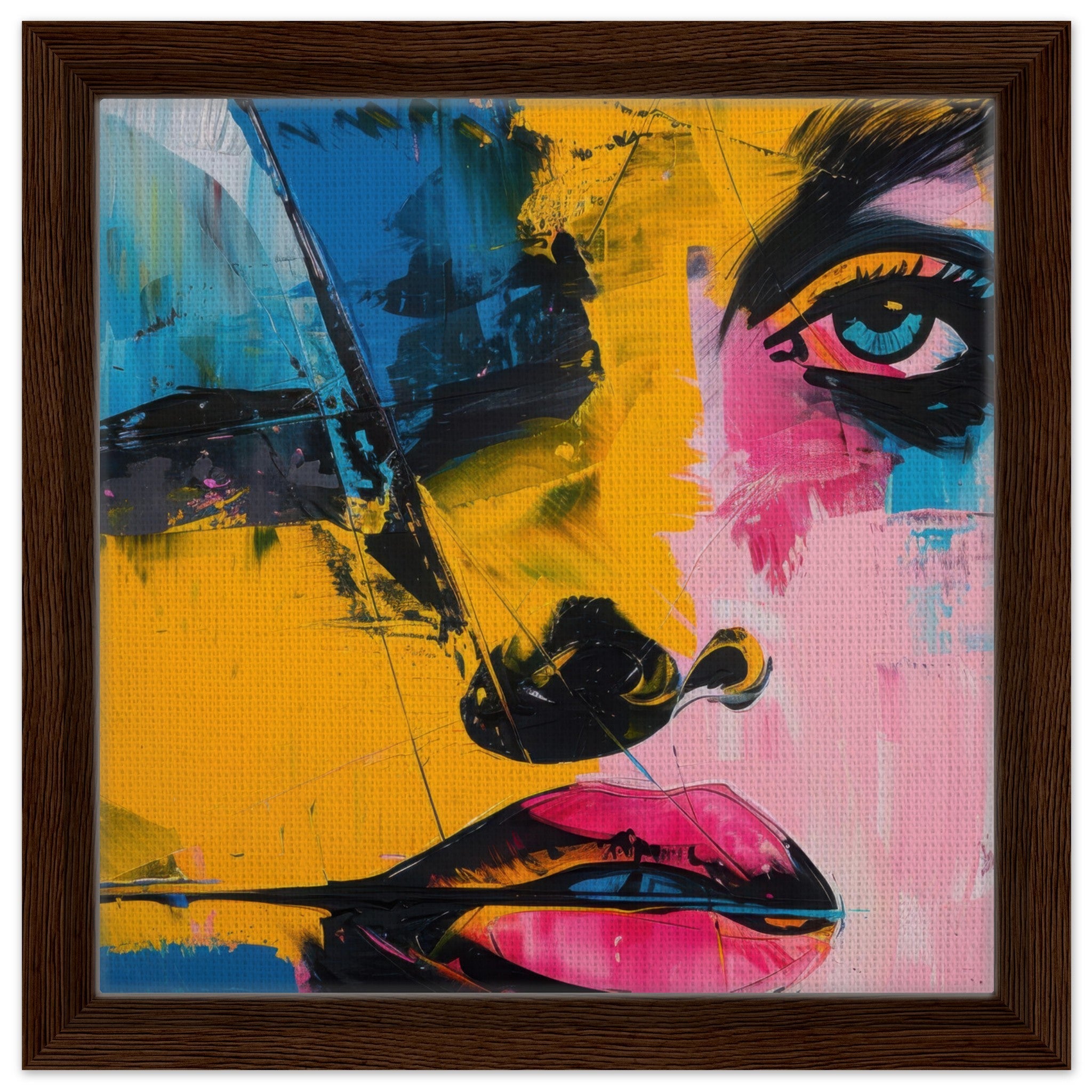 Framed Canvas Square - Swedish popart in abstract style 3 - Shop Ai Art WebShop - Digital Art online Store