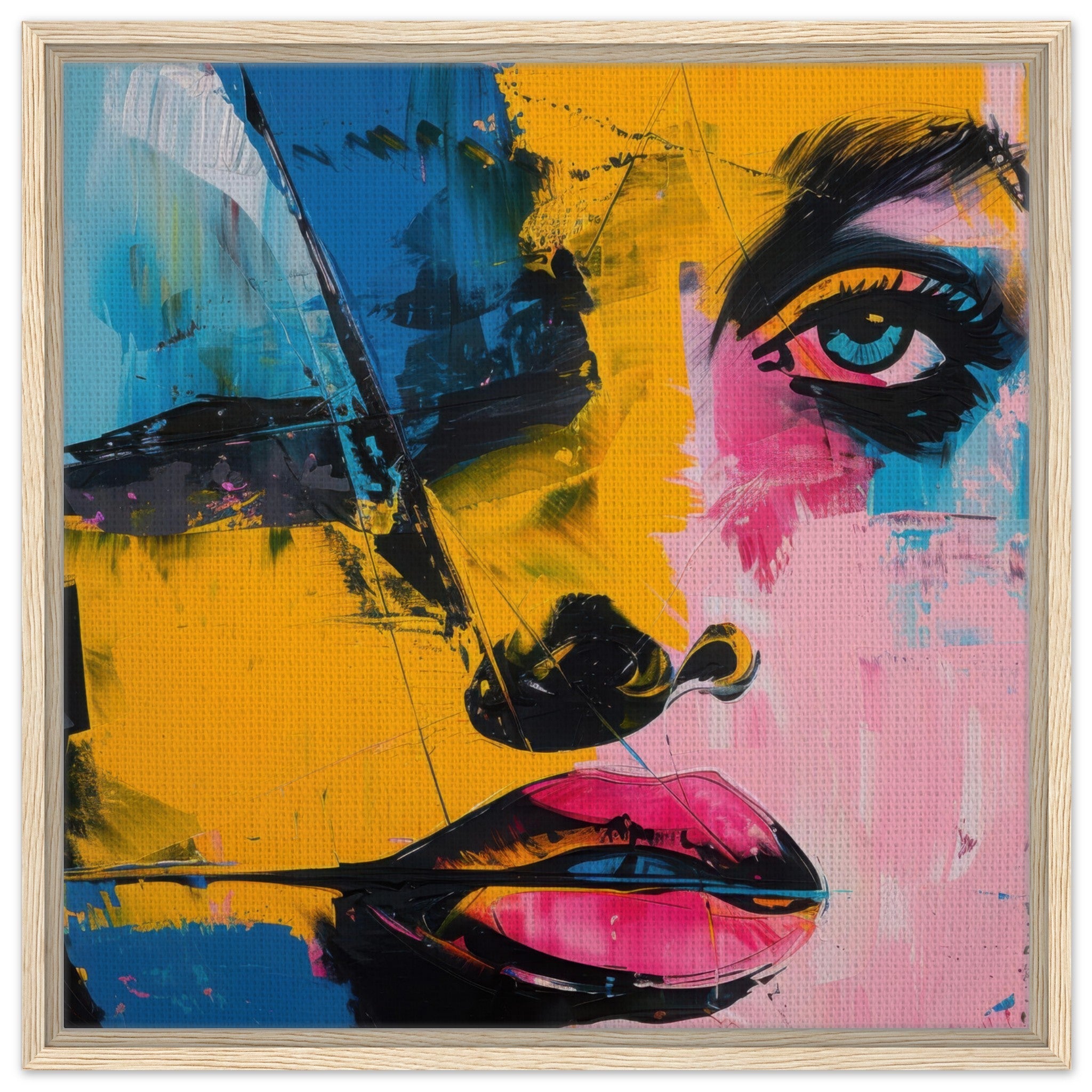 Framed Canvas Square - Swedish popart in abstract style 3 - Shop Ai Art WebShop - Digital Art online Store